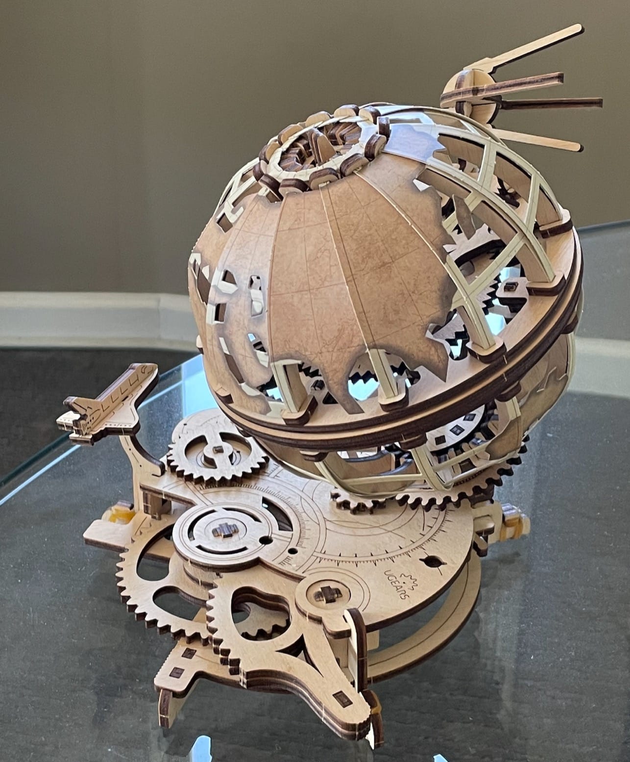 UGEARS Globe 3D Wooden Puzzles for Adults - Wooden Model Kits for Adults Brain Teaser Puzzles Models for Adult to Build Mechanical Models Educational World Globes Puzzle Hobby Set customer photo 1