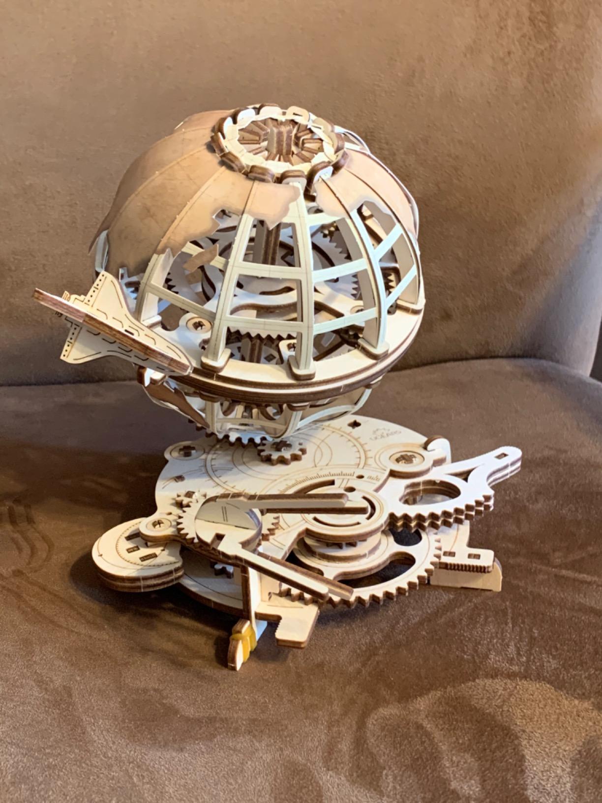 UGEARS Globe 3D Wooden Puzzles for Adults - Wooden Model Kits for Adults Brain Teaser Puzzles Models for Adult to Build Mechanical Models Educational World Globes Puzzle Hobby Set customer photo 2