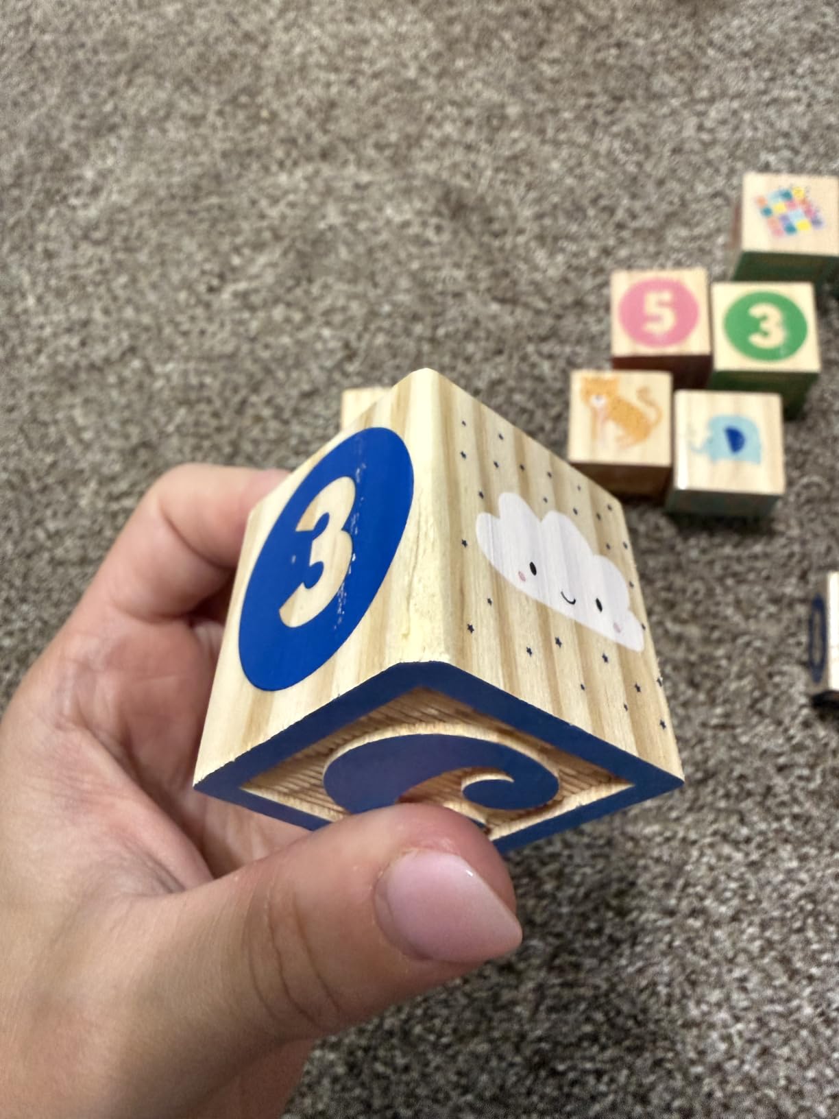 ABC Wooden Building Blocks for Toddlers 1-3 Large, 26 PCS Alphabet & Number Stacking Blocks, Educational Learning Toys for Boys Girls Kids Gifts 1.65'' customer photo 2