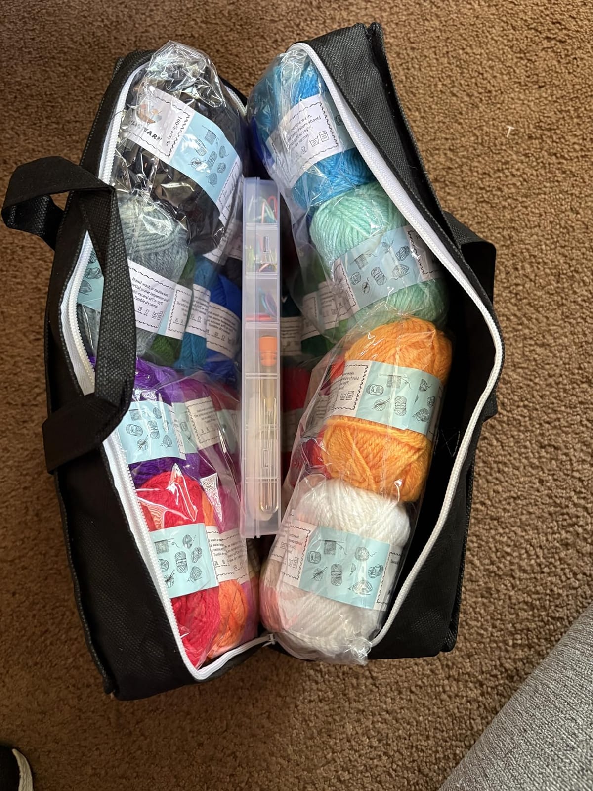 INSCRAFT 113 Piece Crochet Kit with Yarn Set - 1600 Yards Assorted Yarn for Knitting and Crochet, 73PCS Crochet Accessories Set Including Ergonomic Hooks, Knitting Needles & More Ideal Beginner Kit customer photo 2