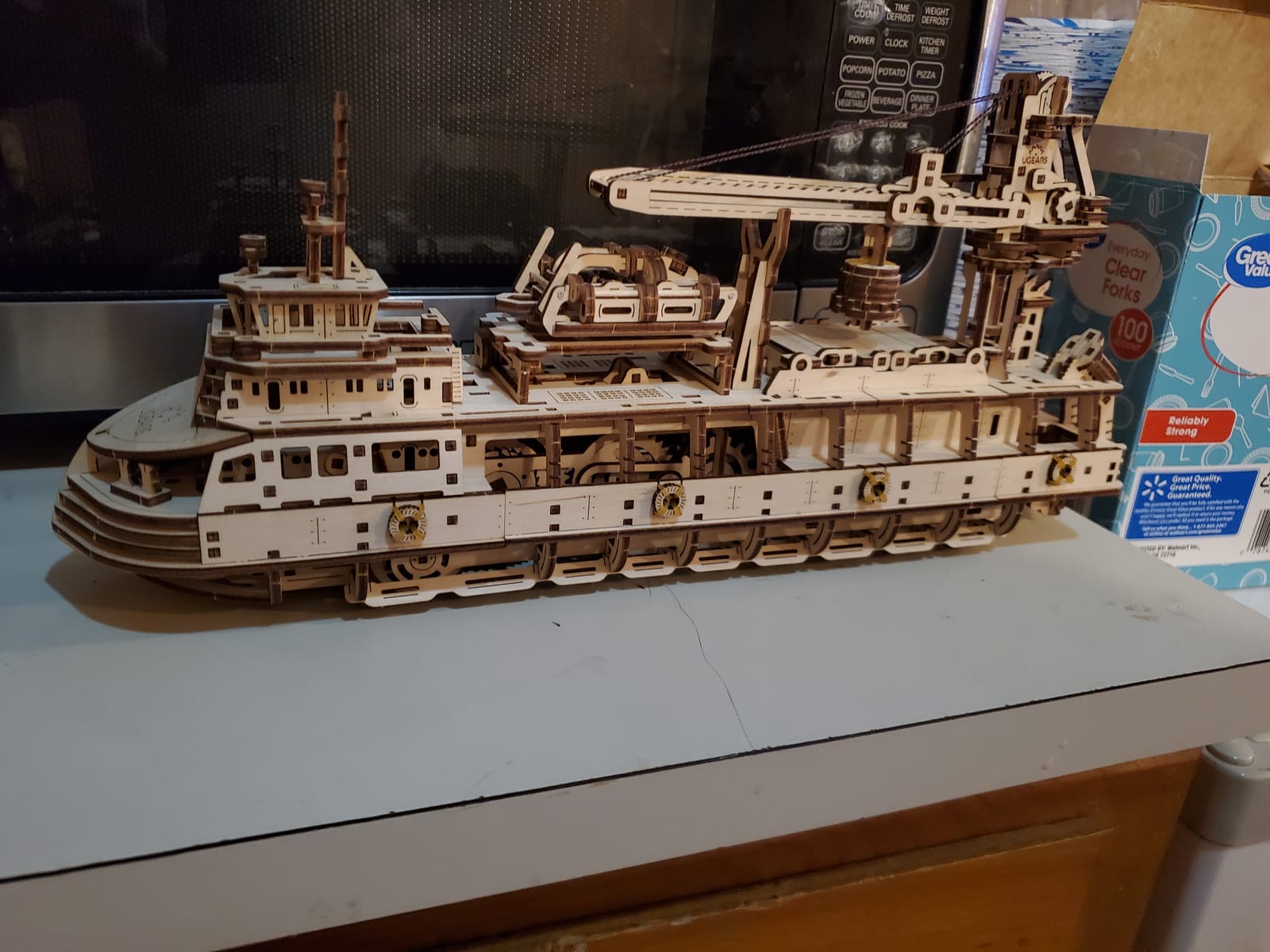 UGEARS Research Vessel 3D Wooden Puzzles for Adults - Wooden Model Kits for Adults Model Ship Kit for Adult Mechanical Model Kit Puzzle Brain Teaser Hobby Set Home Decoration customer photo 2