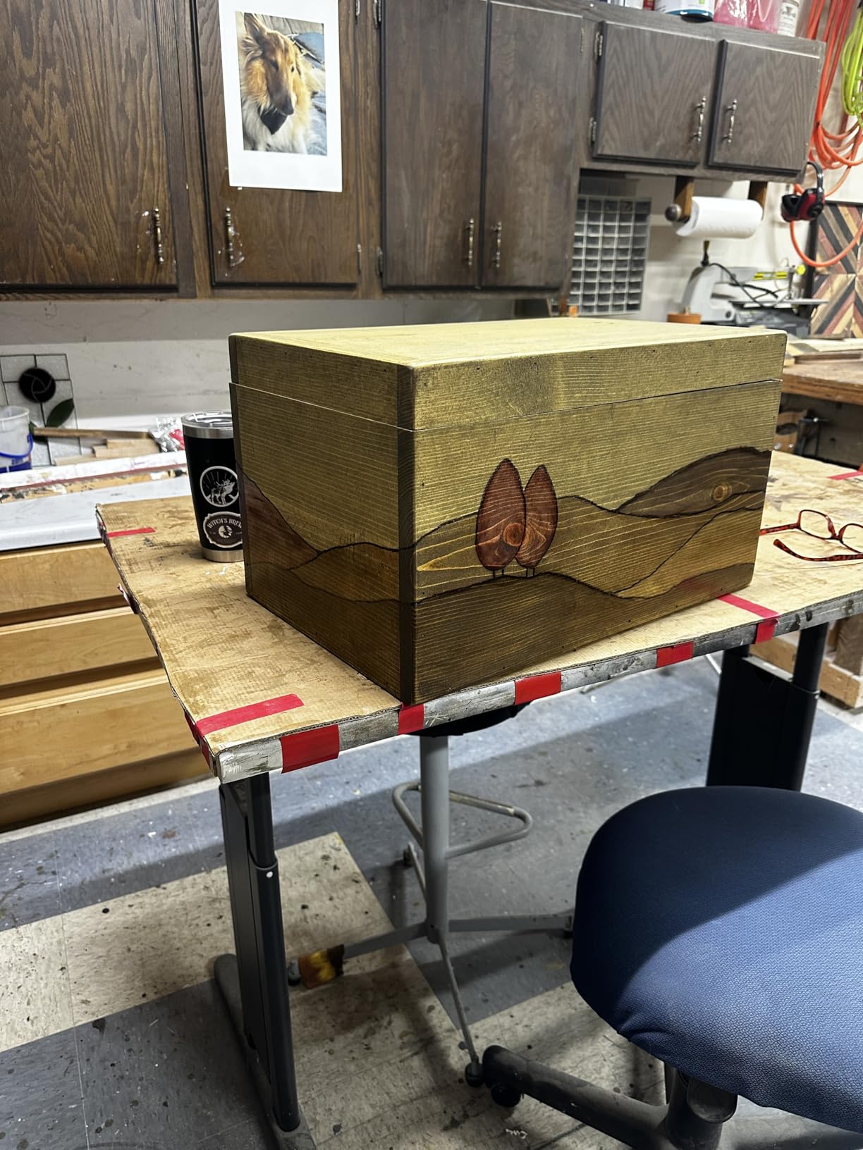 YIHUA 939-II Wood Burning Kit Station Pyrography Pen 250~750°C/482~1382°F Temperature Adjustable with 20 Wire Nibs, 1 Stable Pen Holder, 2 Stencils, 2 Scrap Wood, 1 S/S Tweezers, and 1 Pliers (Blue) customer photo 1