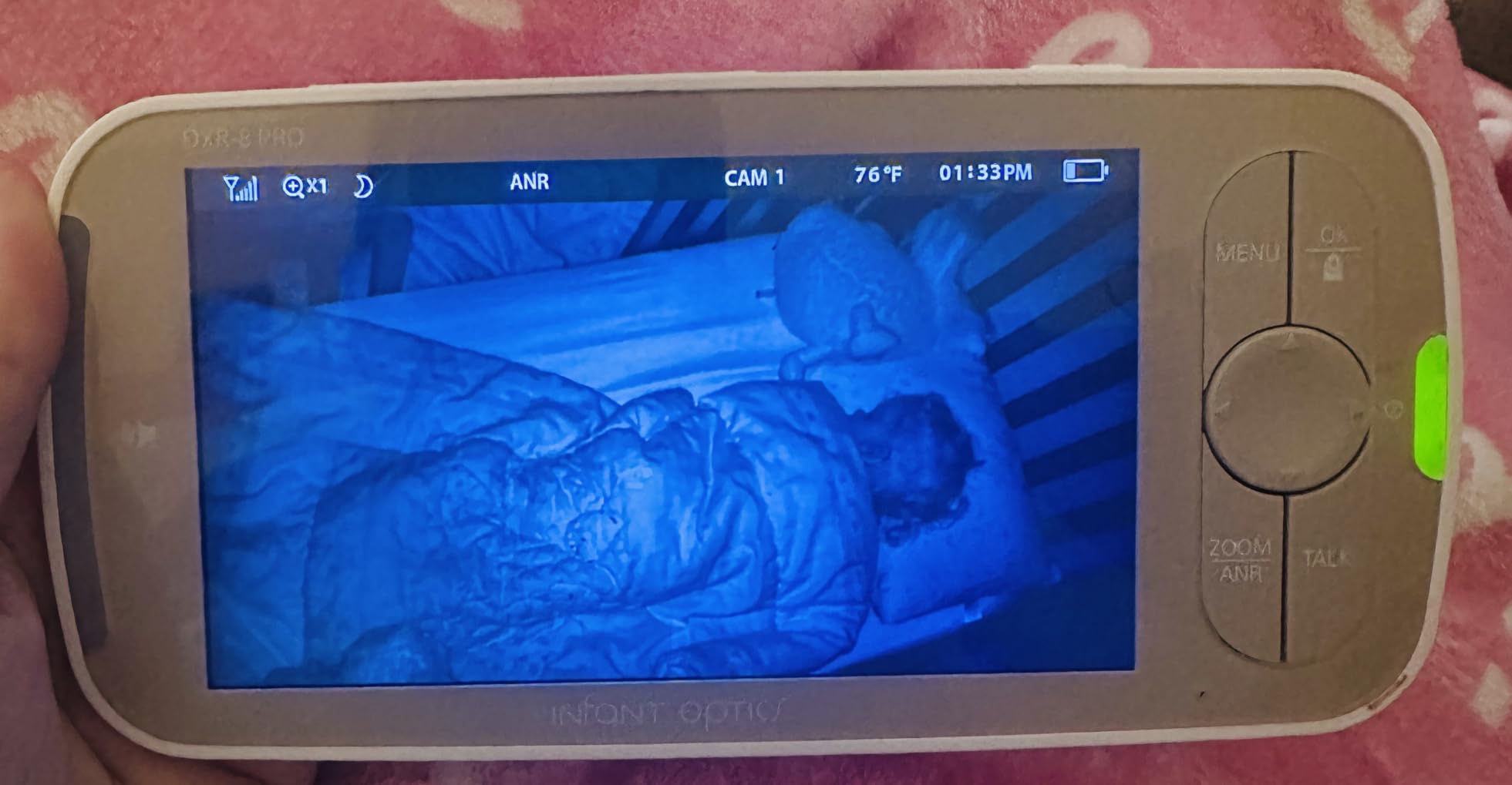 Infant Optics DXR-8 PRO - Patented Active Noise Reduction (ANR), 5” HD Video Baby Monitor with 1 Camera, No WiFi, Hack-Proof,Pan Tilt Zoom, Interchangeable Lens customer photo 1
