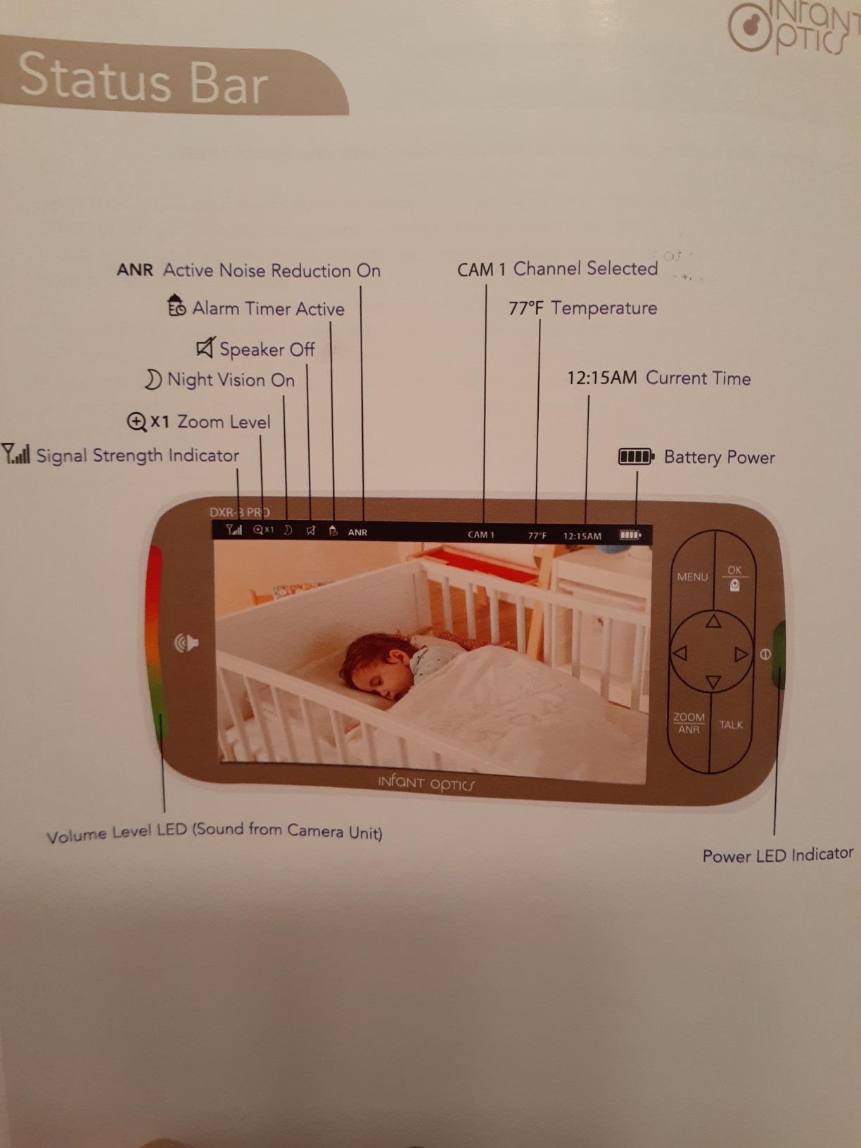 Infant Optics DXR-8 PRO - Patented Active Noise Reduction (ANR), 5” HD Video Baby Monitor with 1 Camera, No WiFi, Hack-Proof,Pan Tilt Zoom, Interchangeable Lens customer photo 2