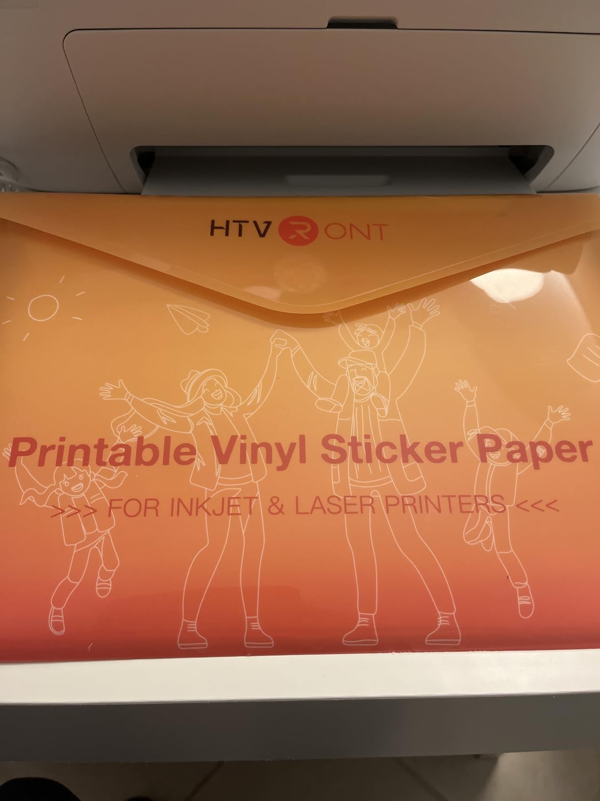HTVRONT Printable Vinyl Sticker Paper, 40 Sheets, Glossy White, 8.5