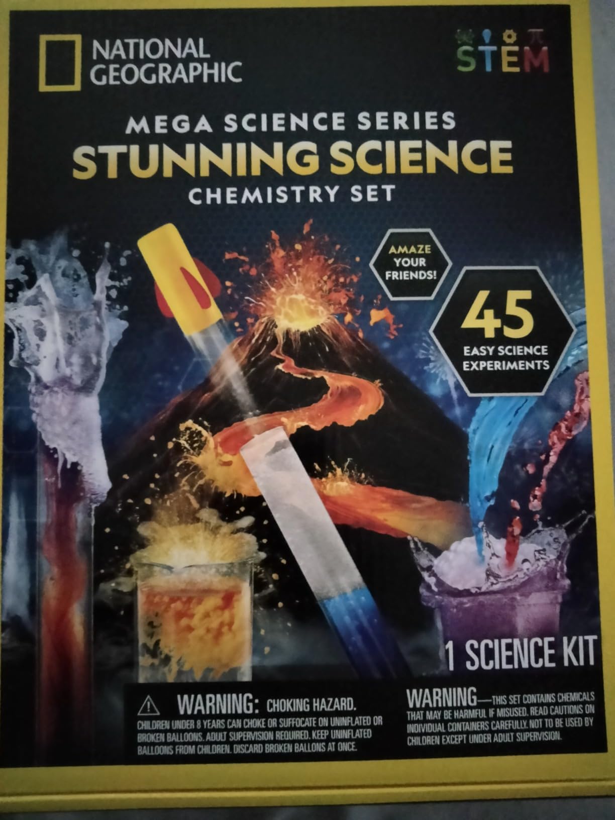 National Geographic Chemistry Set with 45 Experiments for Kids 8-12 | Volcano Eruption, Geyser and Rocket Activities, Hands-On Chemical Reactions, STEM Projects, Science Kit, Birthday Gift customer photo 1