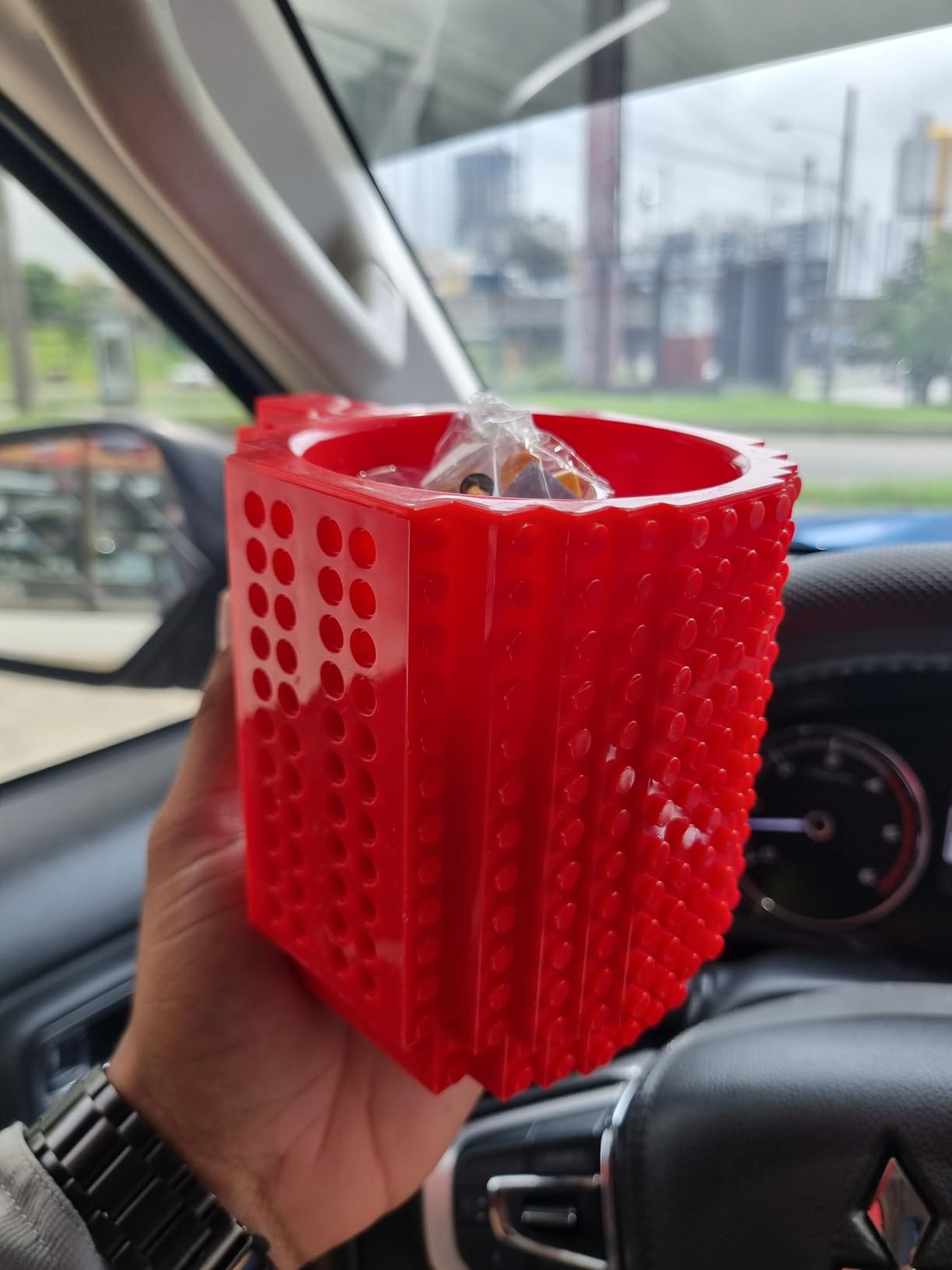 DAYMOO Build-on Brick Mug Set with 3 Random Packs of 2-in-1 Bricks, Cool Coffee Mugs for Kids customer photo 1