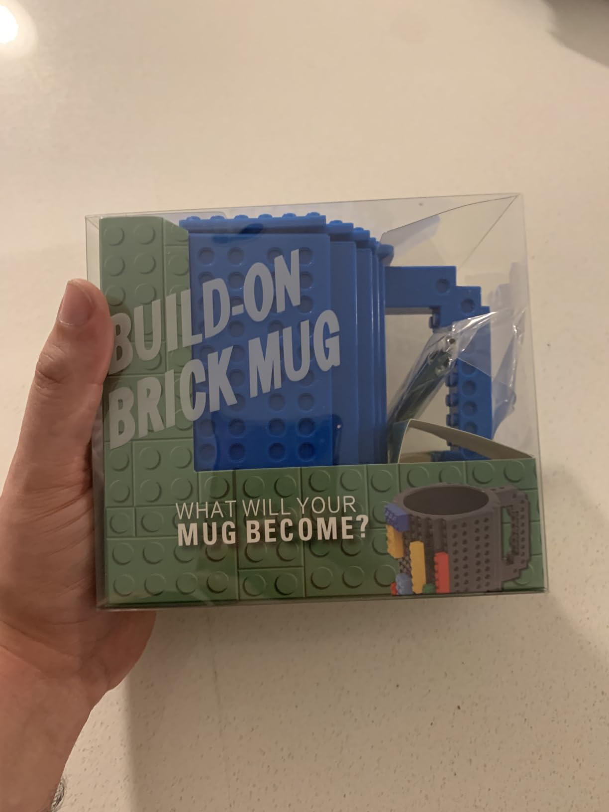 FUBARBAR Brick Coffee Mug - Funny Novelty Cup with Lid & Straw, Building Block Toy Mug, Red customer photo 2
