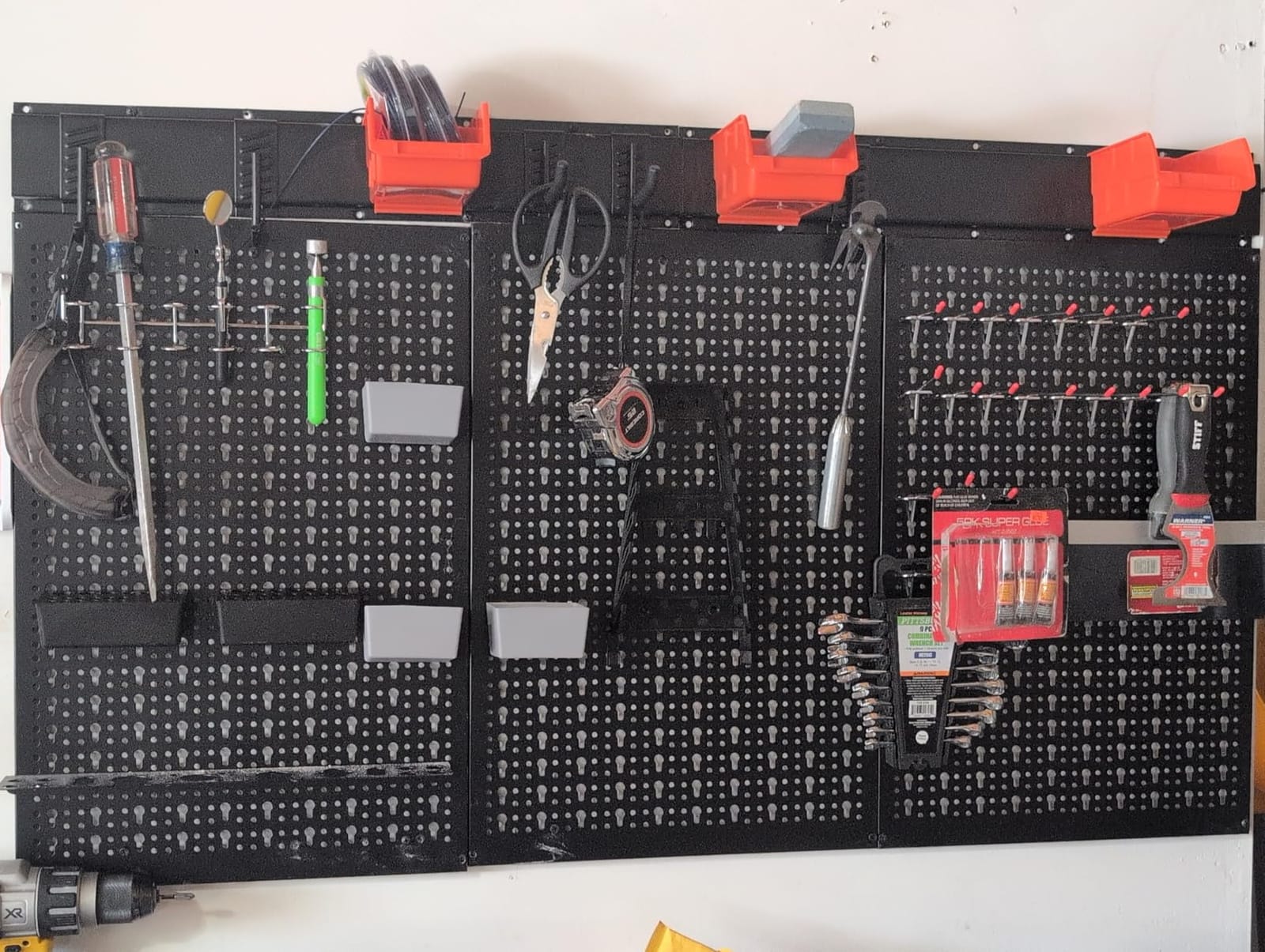 TORACK 109 PCS Pegboard Wall Organizer 48x24 in, Garage Metal Pegboard | Utility Tool Storage Pegboard Kit, with Pegboard Hooks and Accessories, Wall Mounted Storage Bins & Shelf customer photo 1