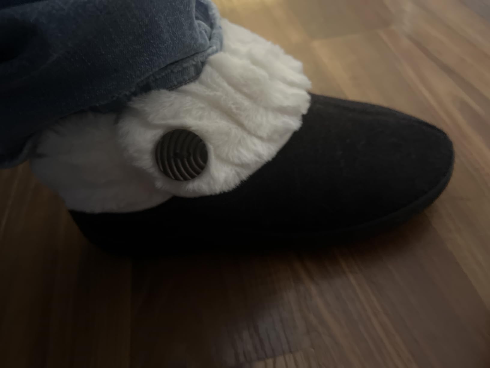 Wishcotton Women's Wool Cozy Slippers with Faux Fur Collar | Cozy House Shoes, Indoor Outdoor, Fuzzy Bootie Slippers customer photo 2