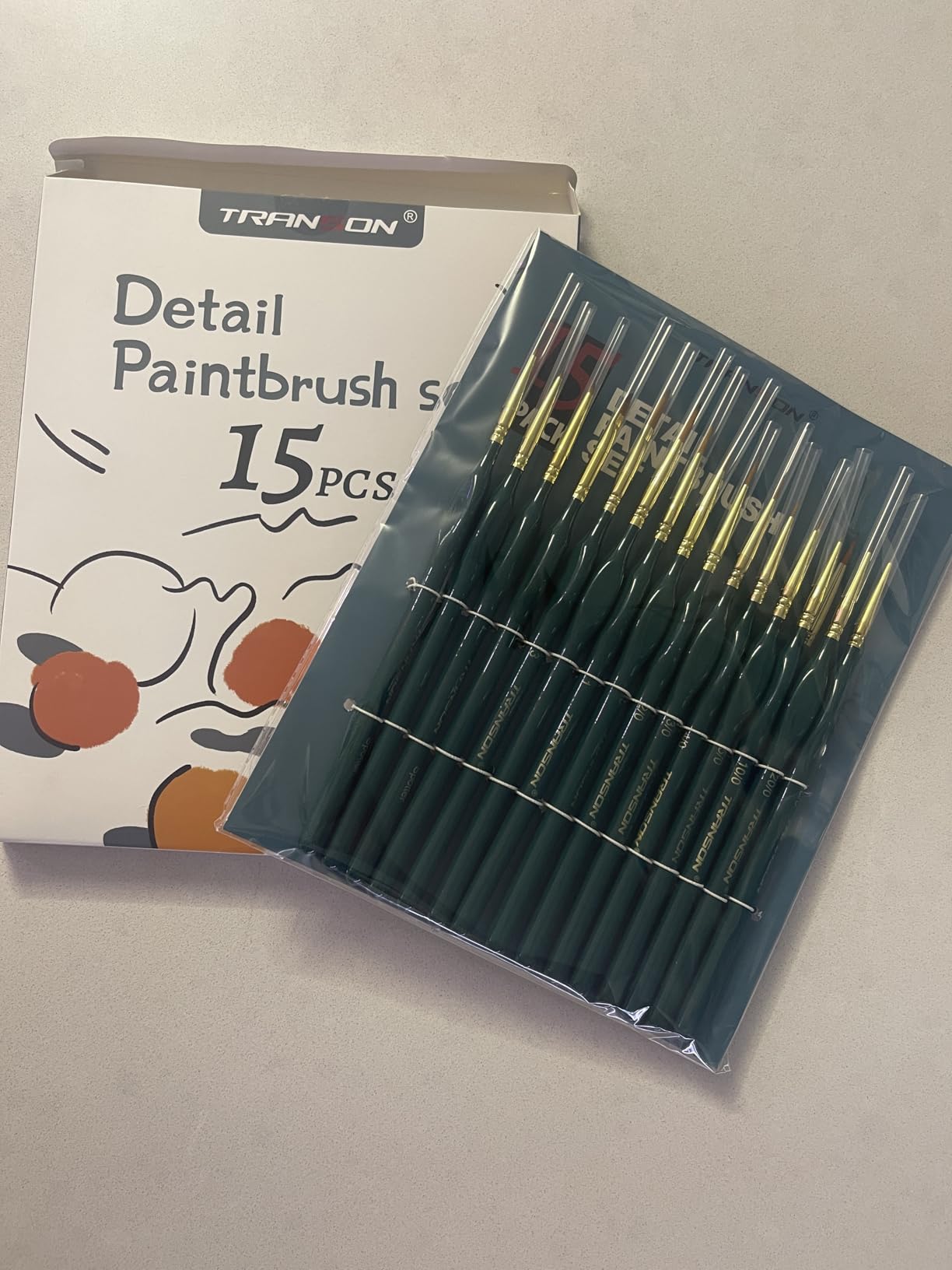 Transon 6Pcs Extra Fine Detail Brushes for Model Miniature Painting and Also Acrylic Watercolor Painting customer photo 2