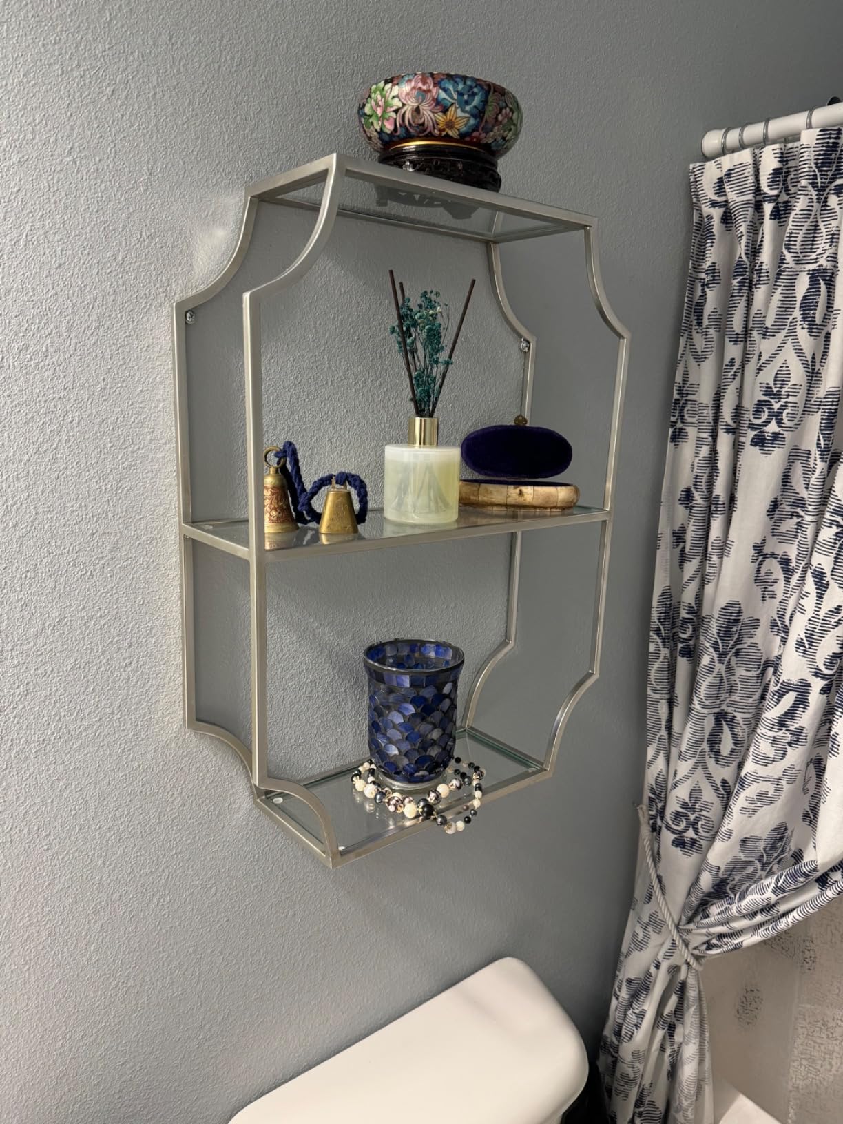 Kate and Laurel Ciel Glam Geometric Wall Shelf, 18 x 24, Gold, Decorative Shelves for Storage and Display customer photo 1