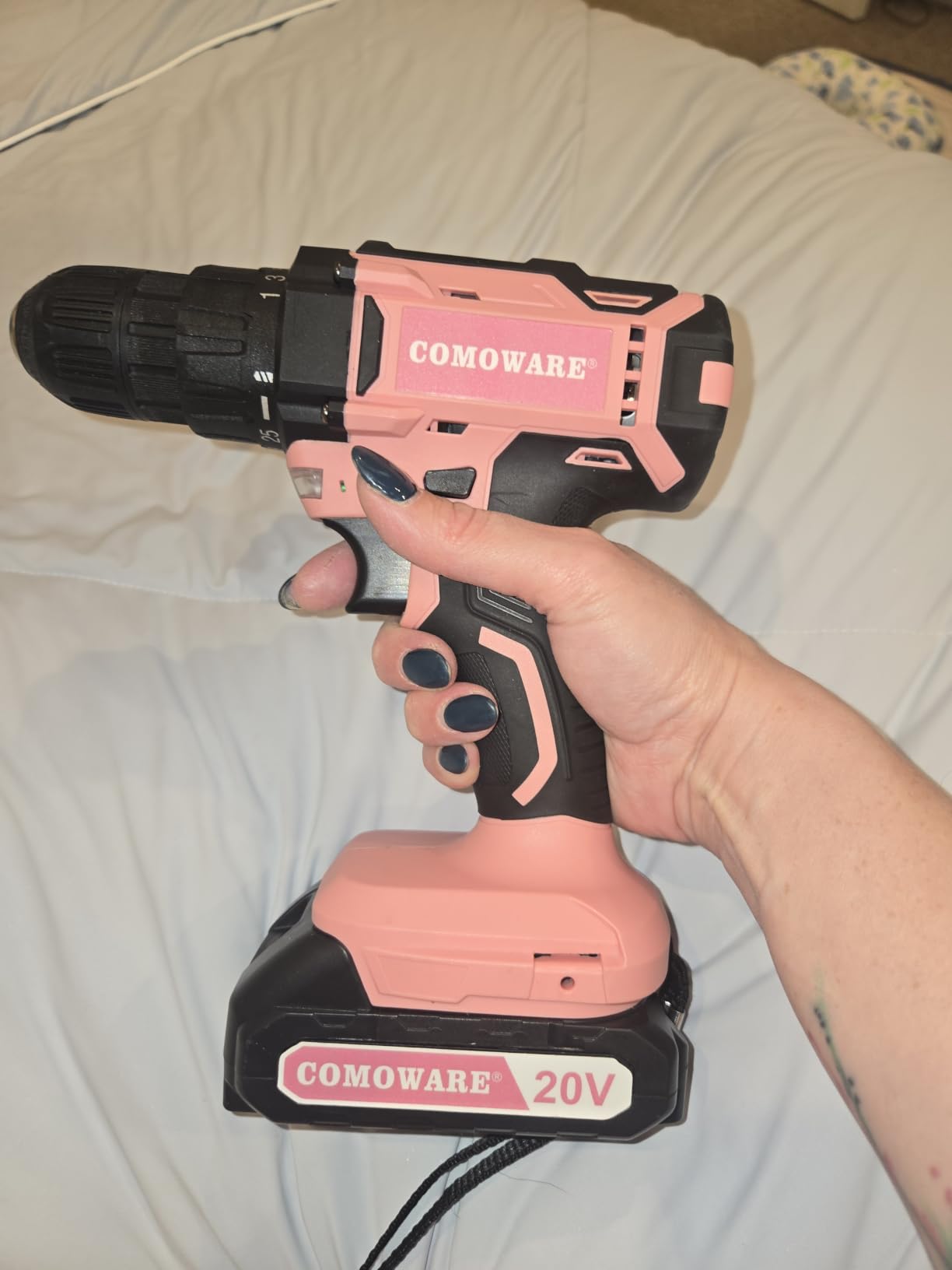 COMOWARE Cordless Drill, Electric Power Drill & Bits Set w/Charger& Battery | with 1 Battery & Charger, 3/8