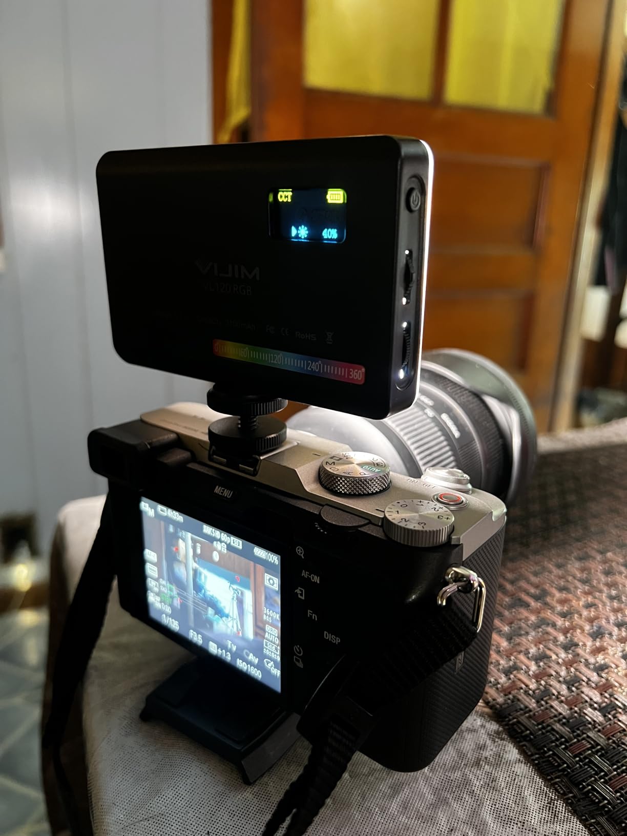 VIJIM VL120 RGB Video Light, Portable LED Camera Light Panel 0-360 Full Color, CRI 95+ 2500-9000K LED 3100mAh Rechargeable DSLR Lighting for Vlogging, Photography, Video Conference customer photo 1