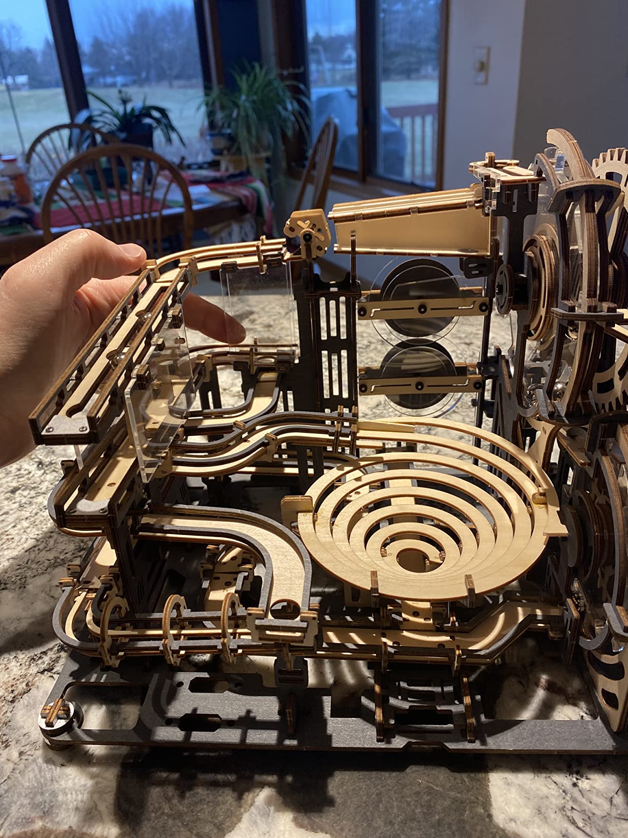 ROKR 3D Wooden Puzzles for Adults Marble Run Model Building Kit (LGA01 Marble Night City) customer photo 1