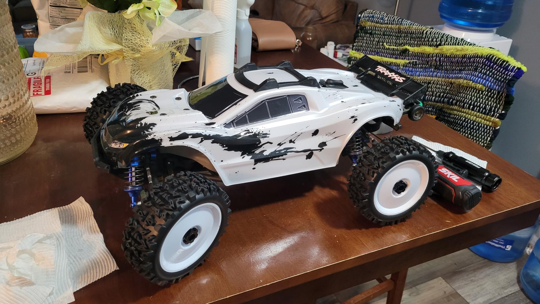 SummitLink Custom Body Compatible for Rustler 4X4, Rustler BL-2S 1/10 Scale (Muddy Orange Over Black) customer photo 1