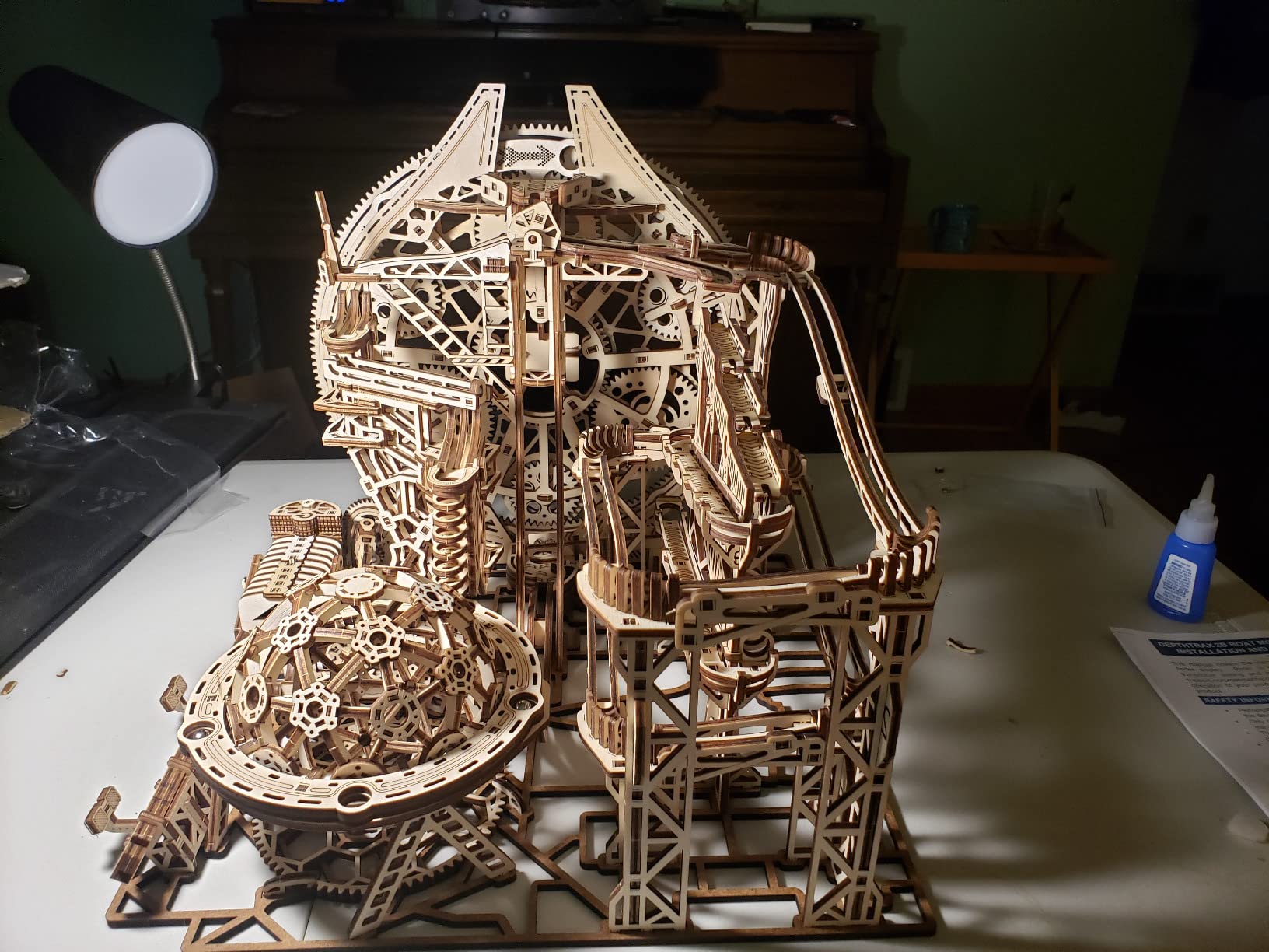 Wood Trick Galaxy Wooden Marble Run 3D Wooden Puzzles for Adults - 678 Parts Electric Motorized Roller Coaster, 3-Track Engineering DIY Kit customer photo 2