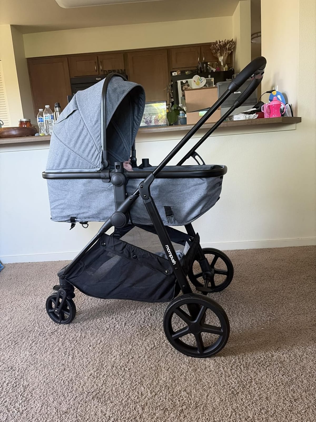 Mompush Wiz 2-in-1 Bassinet Stroller Reversible Seat, One-Hand Fold, Sage customer photo 2