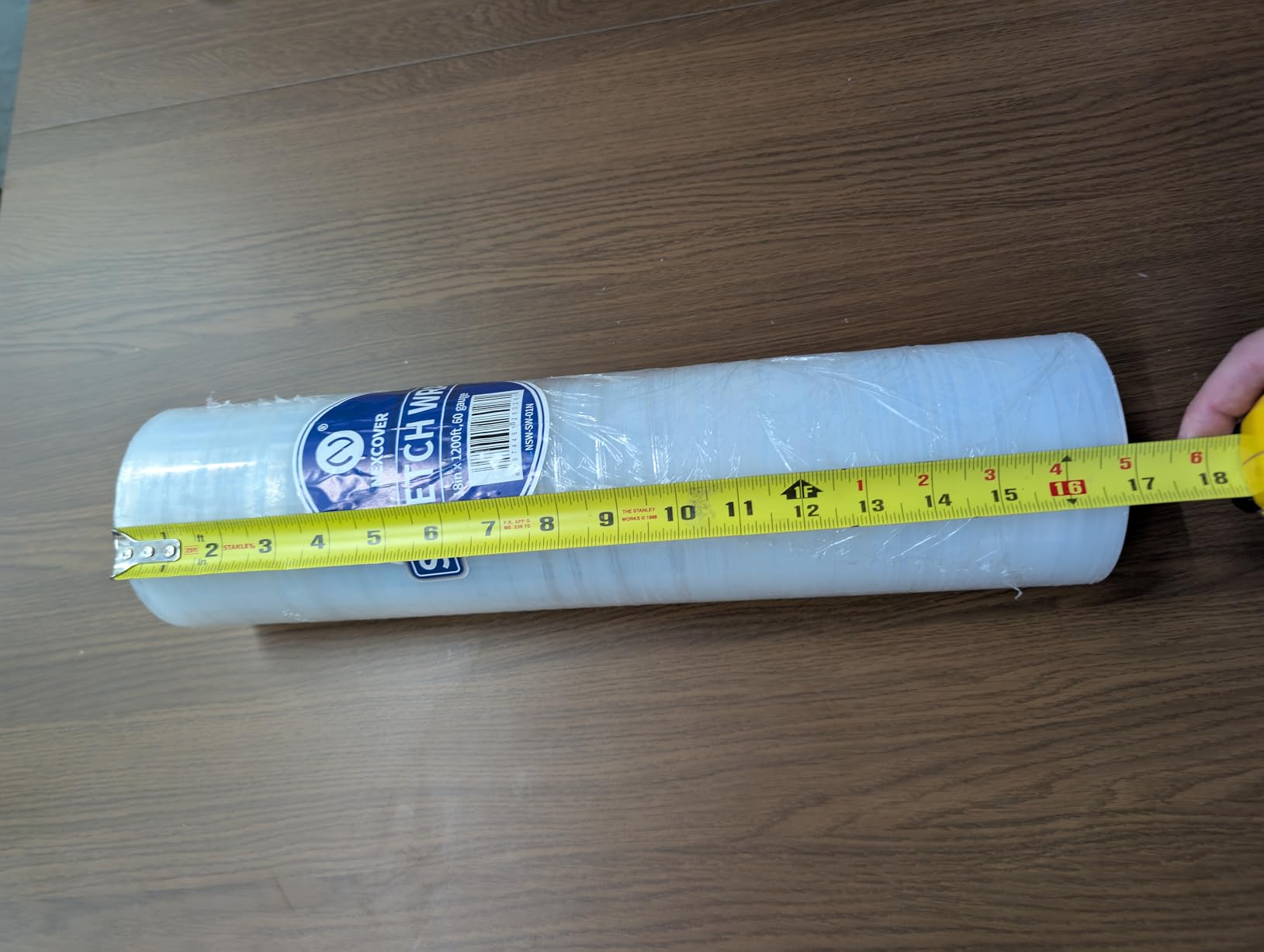 NEXCOVER 18 Inch Stretch Wrap - 1200 Feet | 60 Gauge, 2 Roll Clear Plastic Self-adhering Stretch Wrap Film for Pallet Wrap, Thick and Durable Packing Moving Supplies Heavy Duty Shrink Film. customer photo 1