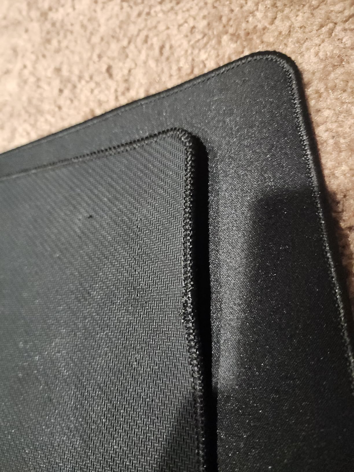 BCW Spectrum TCG Gaming Playmat with Stitched Edges, Black, 24 x 14 Inches | Soft cushioned surface grips smooth tables, keeps cards stable, defines player space, and is machine washable for easy care. customer photo 1