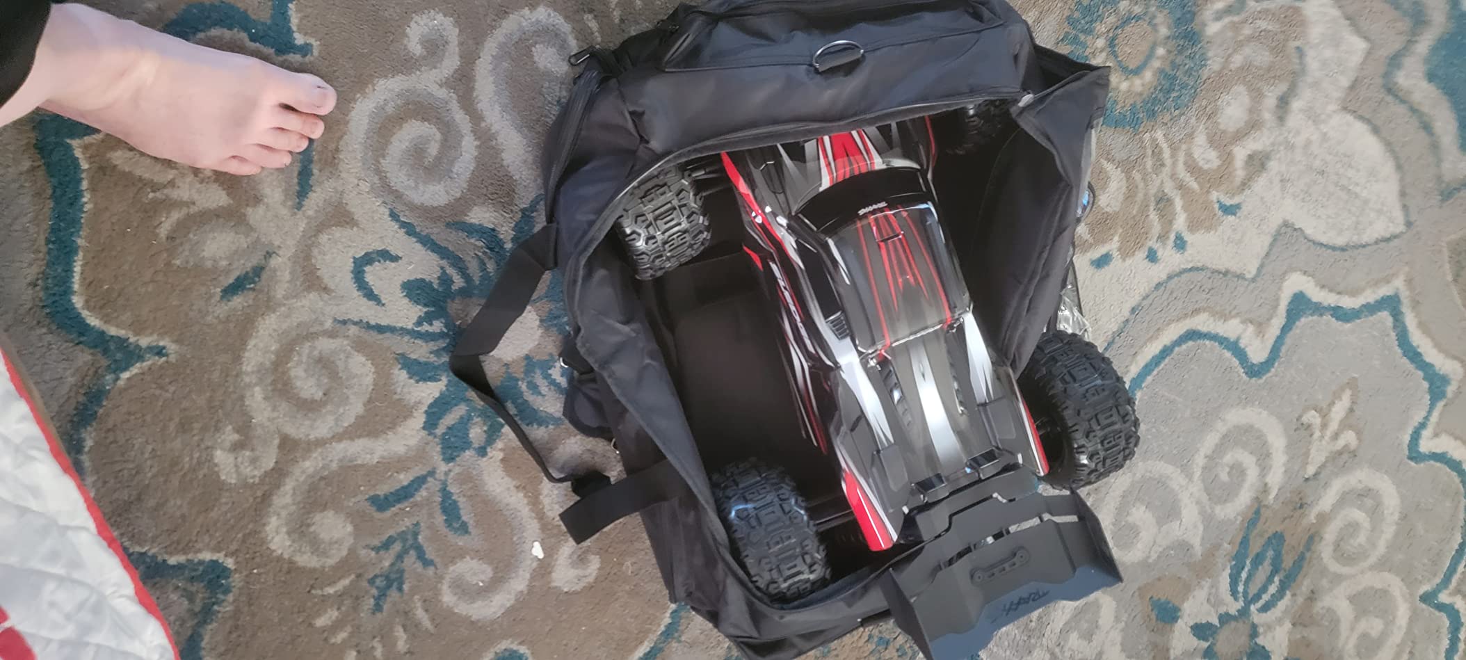 DSLEAF RC Storage Bag for 1/8 & 1/10 Car, Portable RC Carry Case, Bag Only | Multiple Pockets for Batteries, Charger, Tools and Other Accessories, Portable Handle and Adjustable Shoulder Strap customer photo 2