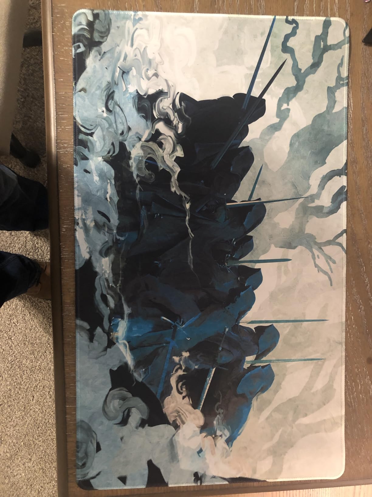 The Shadow and the Flame - 24x14 Stitched MTG Playmat | Art by Anato Finnstark. Non-Slip Rubber Base. Compatible with Magic The Gathering TCG. Durable Tabletop Desk Protection. customer photo 1