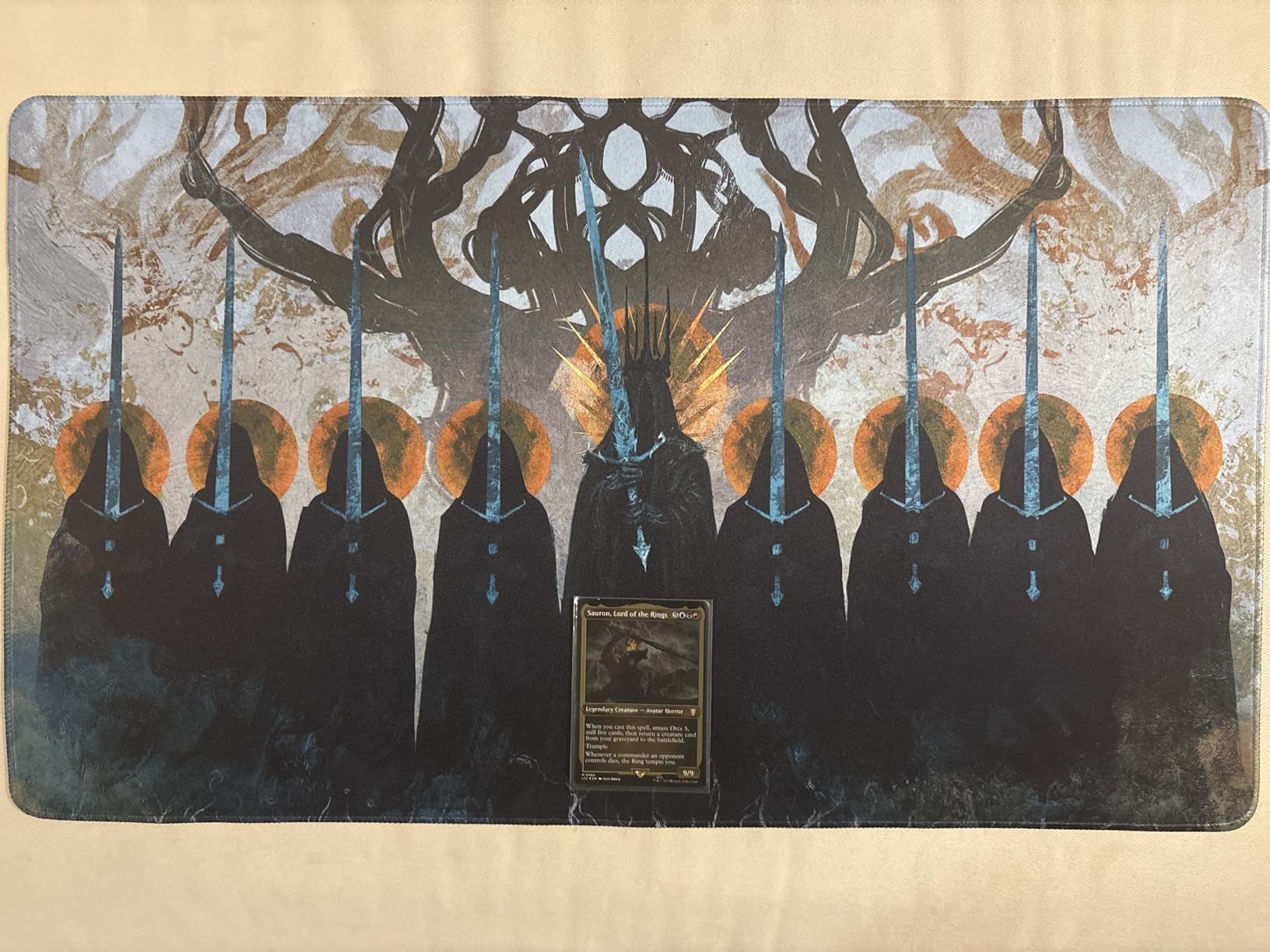 The Shadow and the Flame - 24x14 Stitched MTG Playmat | Art by Anato Finnstark. Non-Slip Rubber Base. Compatible with Magic The Gathering TCG. Durable Tabletop Desk Protection. customer photo 2