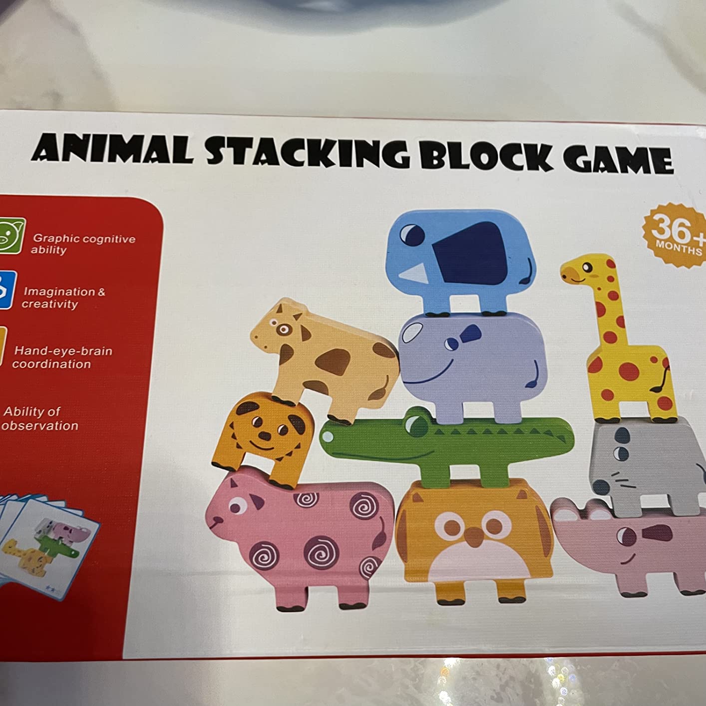 Montessori Toys for 2 3 4 Year Old Girls & Boys, Wooden Animal Stacking Blocks for Toddlers 1-3, Building Blocks Game Stacking Toys Ages 2-4 Toddler Birthday Gifts customer photo 1