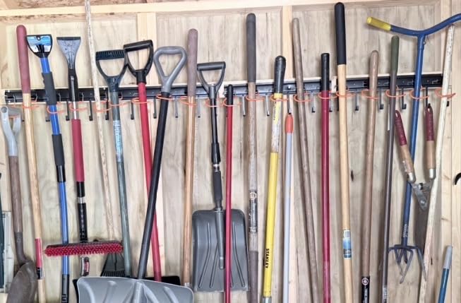 TVKB 68'' All Metal Garden Tool Organizer Adjustable Garage Tool Organizer Wall Mount with Heavy Duty Hooks customer photo 1
