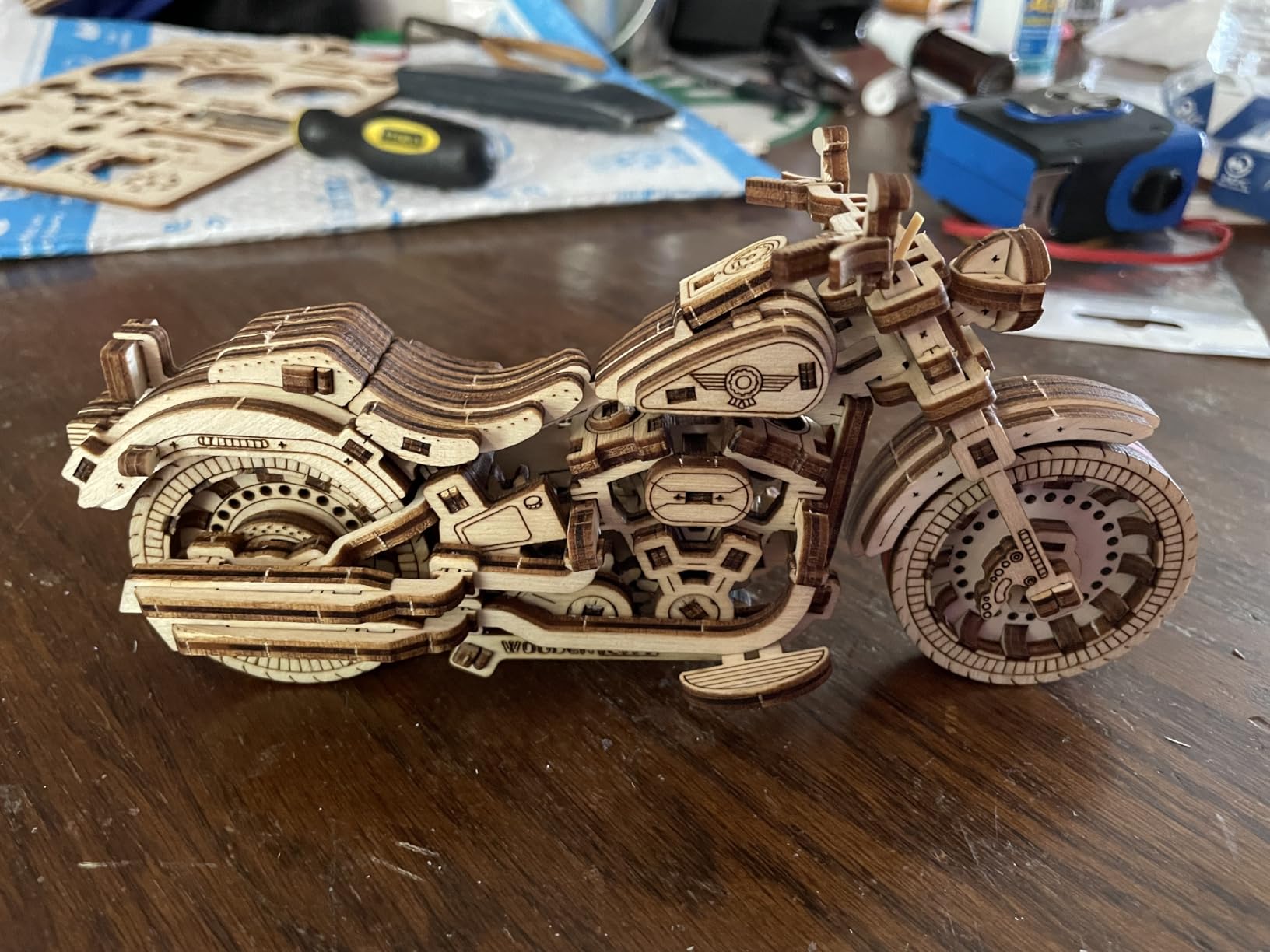 WOODEN.CITY Cruiser V-Twin Motorcycle 3D Puzzles for Adults - Wooden Model Kits to Build customer photo 1