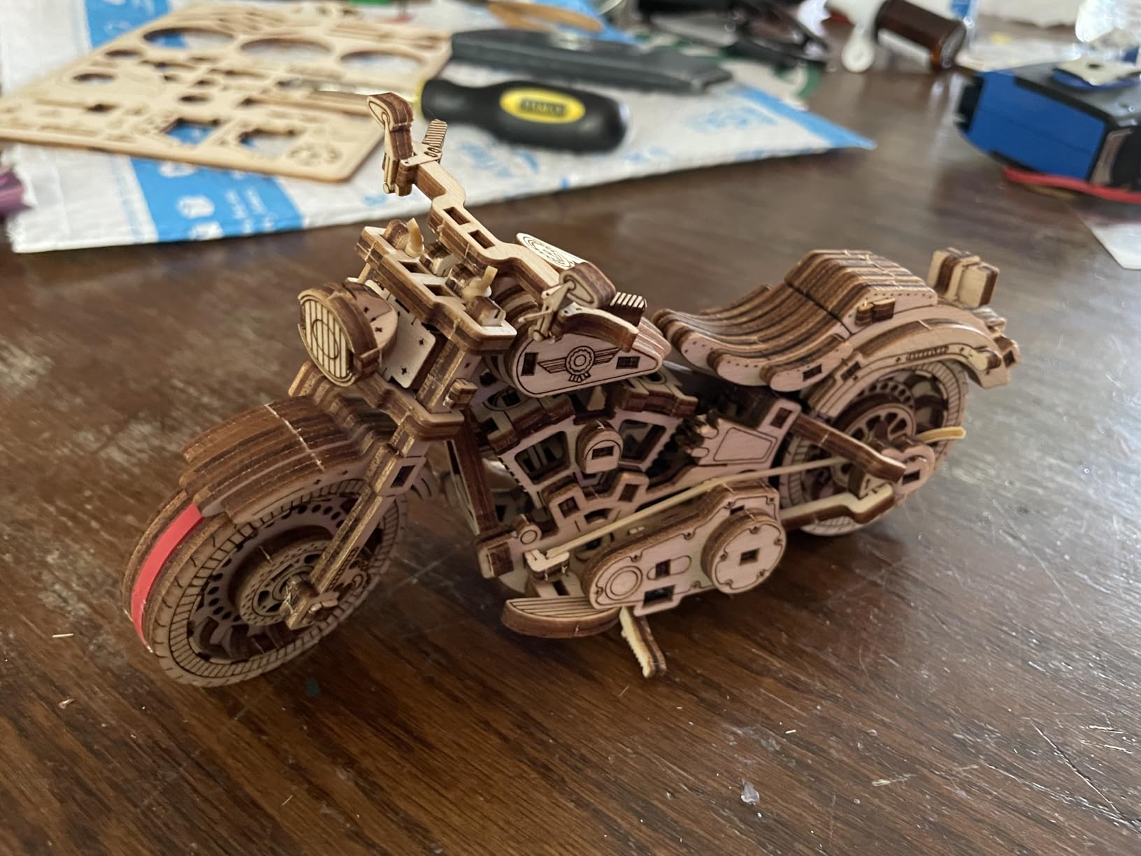 WOODEN.CITY Cruiser V-Twin Motorcycle 3D Puzzles for Adults - Wooden Model Kits to Build customer photo 2