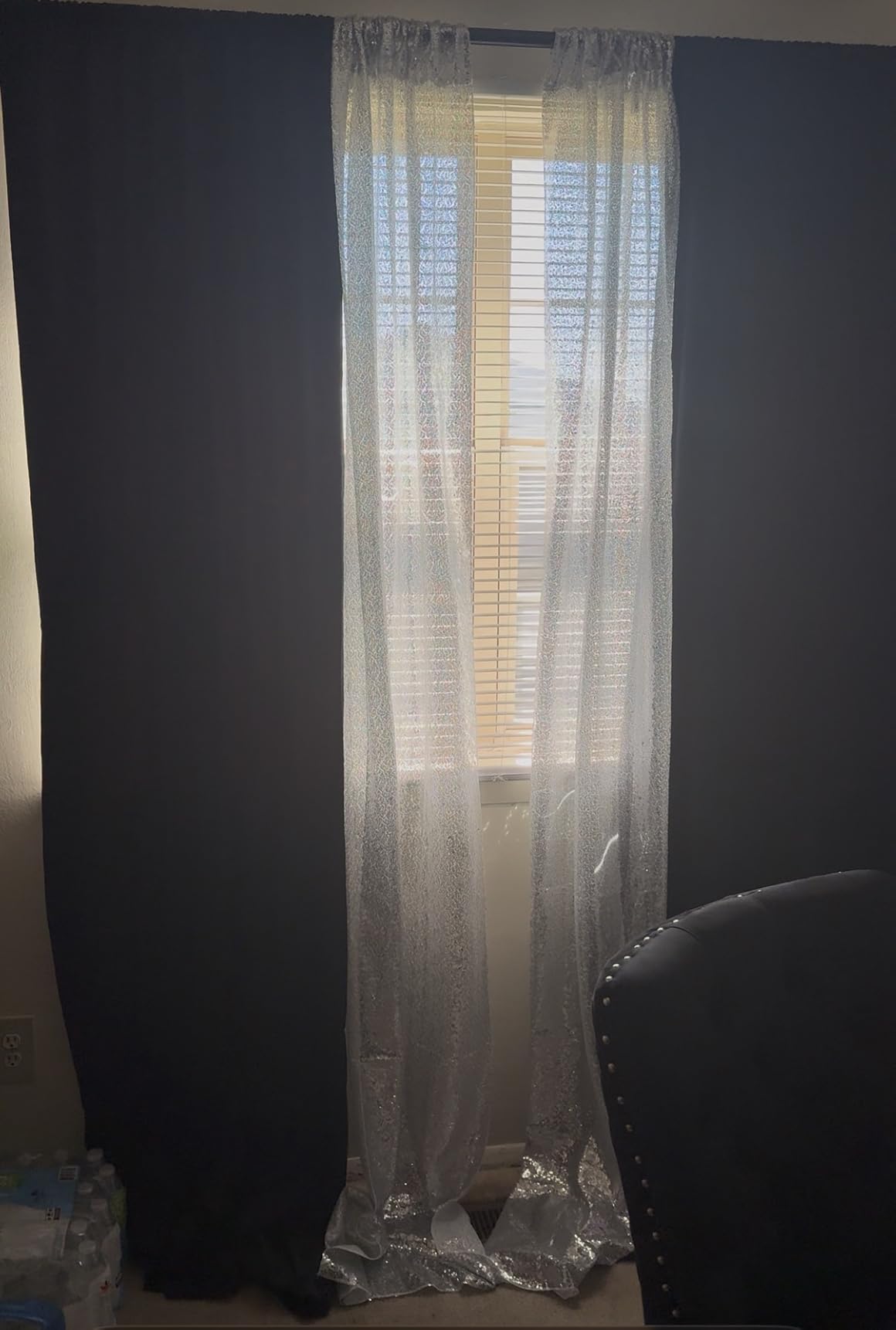 NICETOWN Black Blackout Extra Long Velvet Curtains 120 inches Long | Thermal Insulated, Noise Reducing, 2 Panels, 52 x 120 customer photo 1