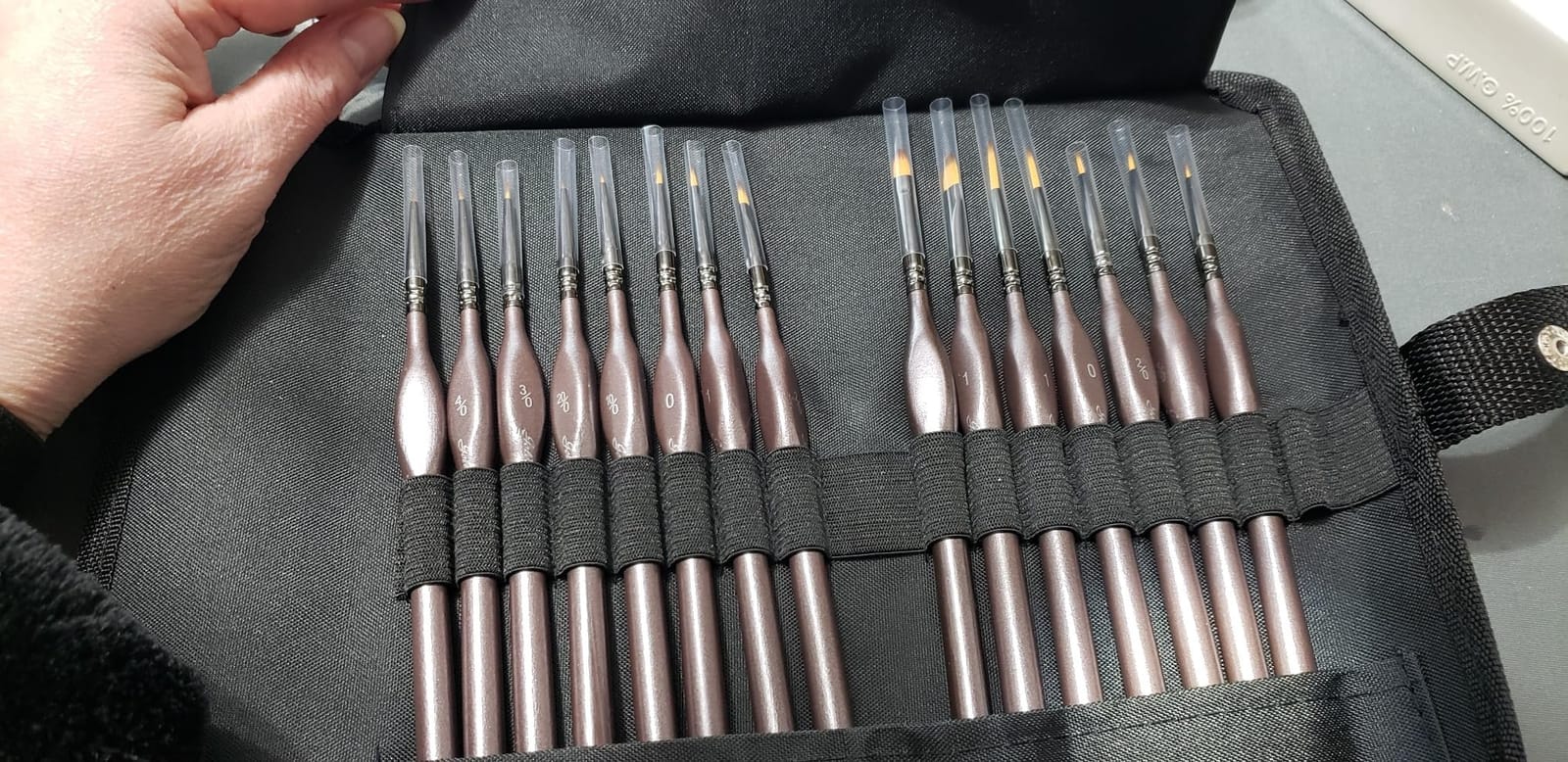 Golden Maple Miniature Paint Brushes, 15PC Model Brushes Micro Detail Paint Brush Set, Fine Detailing for Acrylics, Oils, Watercolors & Paint by Number, Figurine (Black) customer photo 2