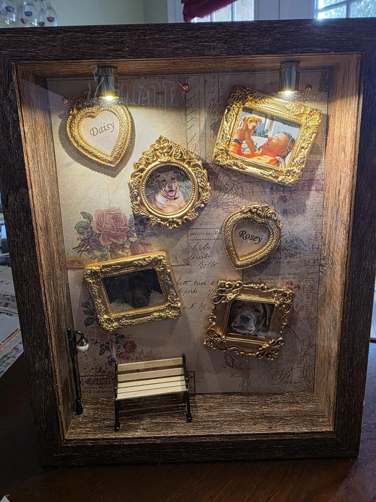 Califortree 8x10 Shadow Box Frame with Linen Back - Real Glass, Push Pins Included, Sturdy Rustic Memory Display Case, Fits 6.8x8.8 Inserts, Distressed White customer photo 2