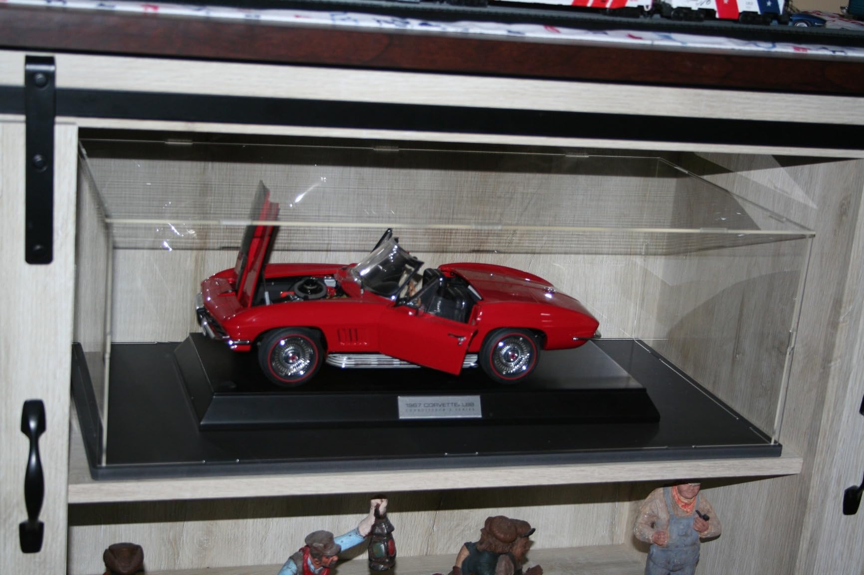 Choowin 2 Layer Acrylic Display Case for Lego Cars (Lamborghini Sian, McLaren P1, Porsche 911, Ferrari SP3, Bugatti Chiron) & 1/8 Diecast Cars - Assemble Dustproof Display Box with Door (Black) customer photo 2