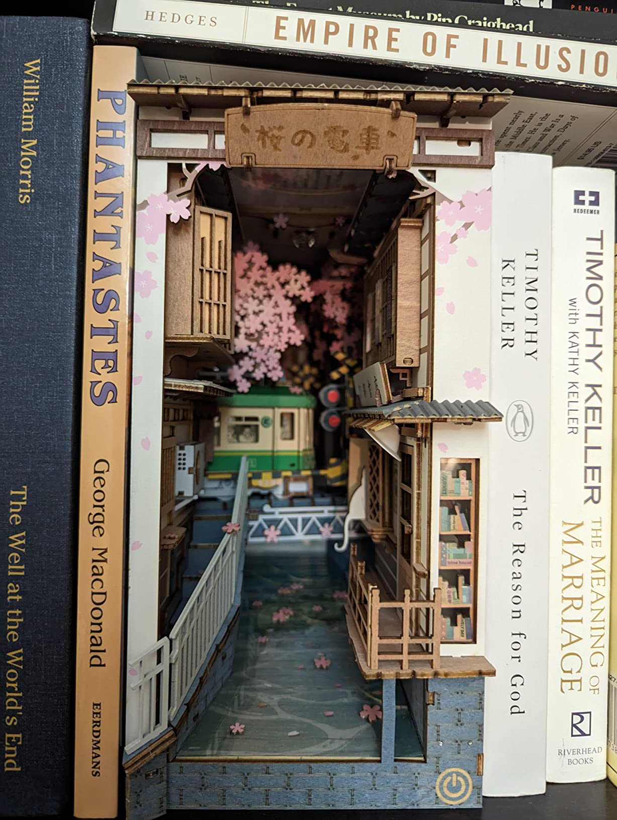 Rolife DIY Book Nook Kit Sakura Densya, DIY Miniature Booknook Kit Creative Decorative Bookend Bookshelf Insert 3D Puzzles for Adults customer photo 2