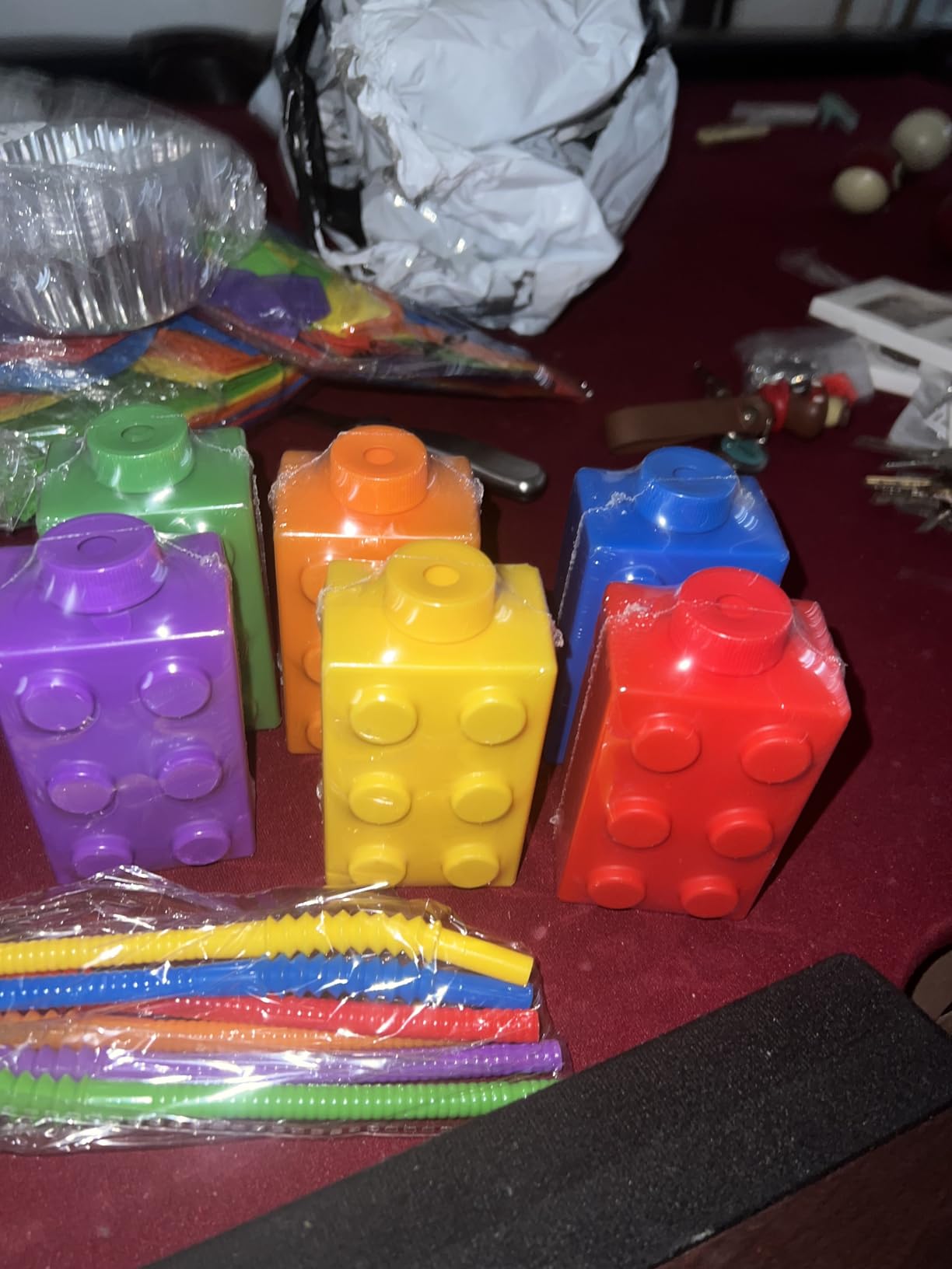 6 Set Building Blocks Cups 10 oz Blocks Reusable Party Favors Cup with Lids and Straws customer photo 2