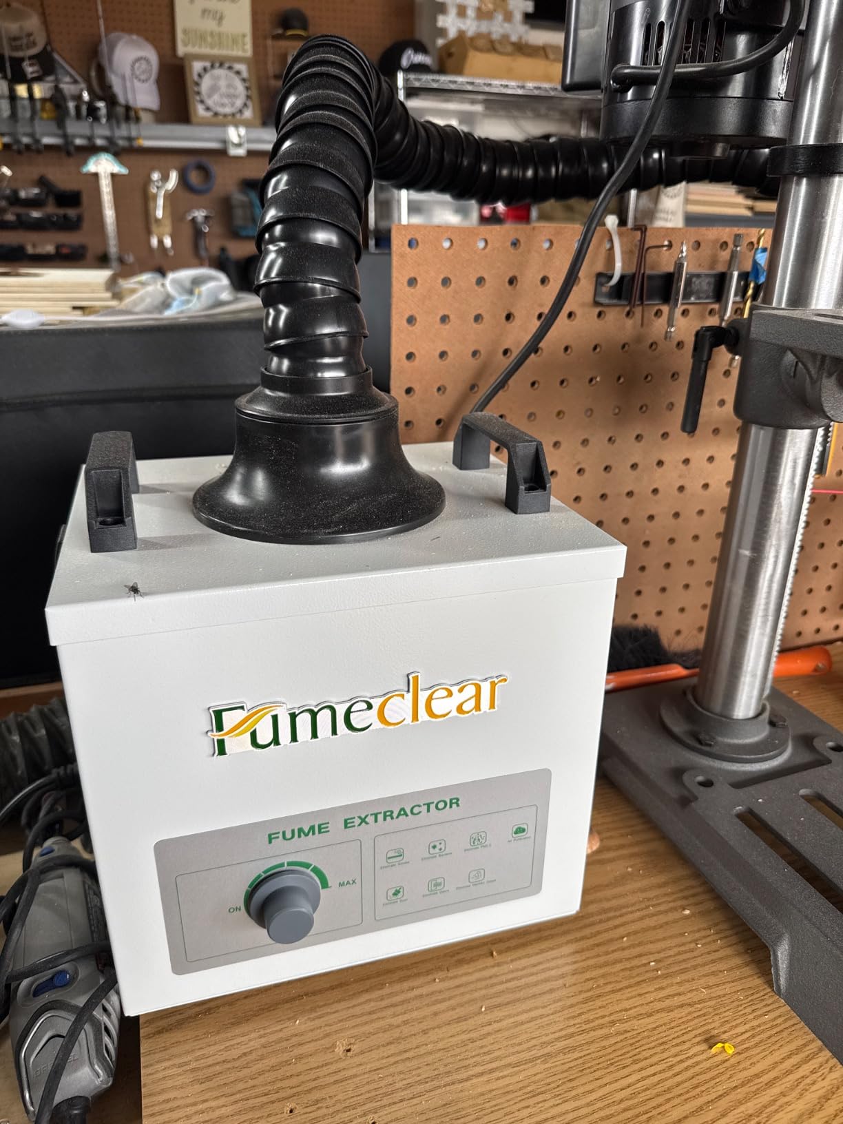 Fumeclear FC-100A Fume Extractor Low-Noise & High Iodine 3-Stage Filtration | For Garages, Workshops, Soldering & Laser & welding & Nail Odor Smoke Removal, 118CFM Suction, 100W with 12pcs H13 Filters customer photo 2