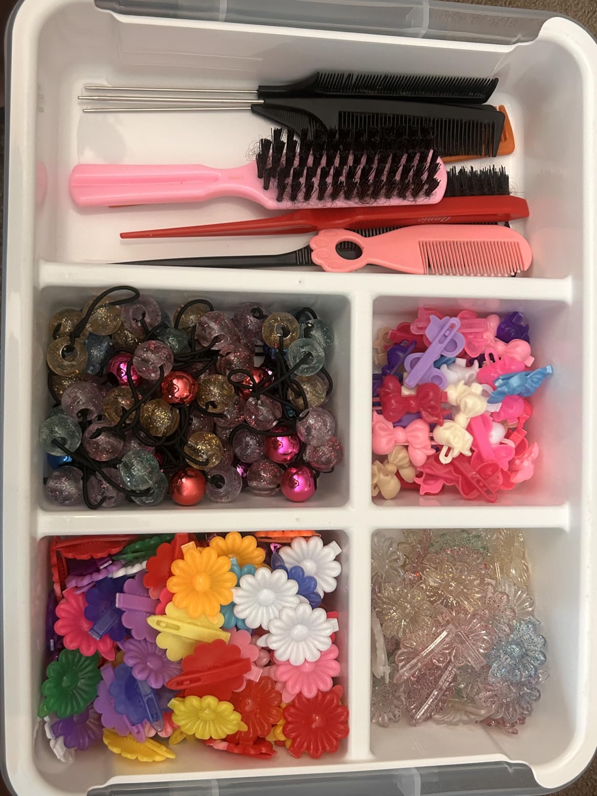 Citylife 17QT Clear Craft Organizers and Storage Box with Removable Tray | Stackable Art Supply Organizer Storage Bins with Lids for Beads, Markers, Sewing, Tools, Playdoh, Coloring Books, Made in USA customer photo 2