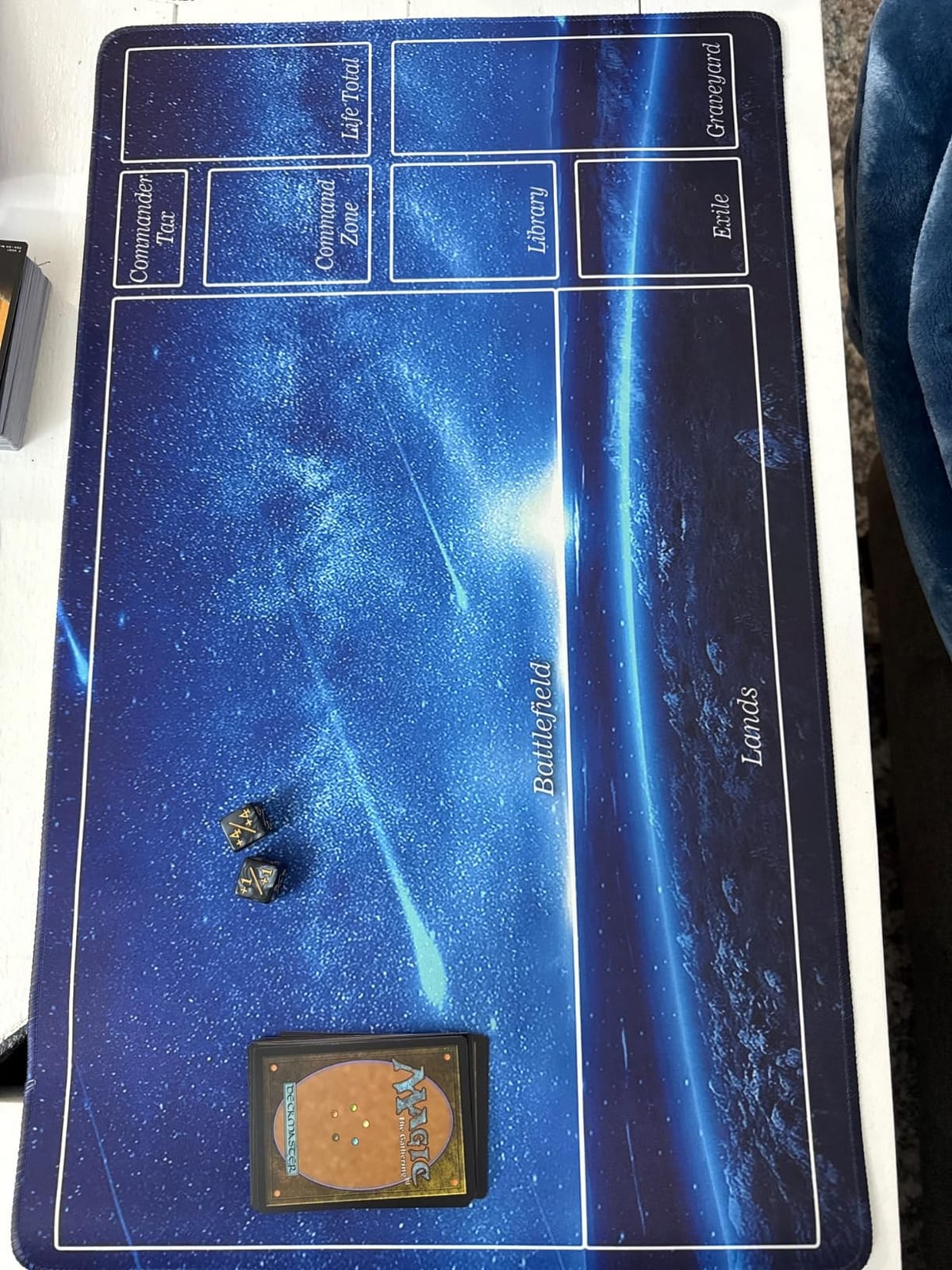 Biouai Stitched Playmat for MTG Magic The Gathering - Play Mat with Tube Case for MTG Card Game Playing(Black Zones) customer photo 2