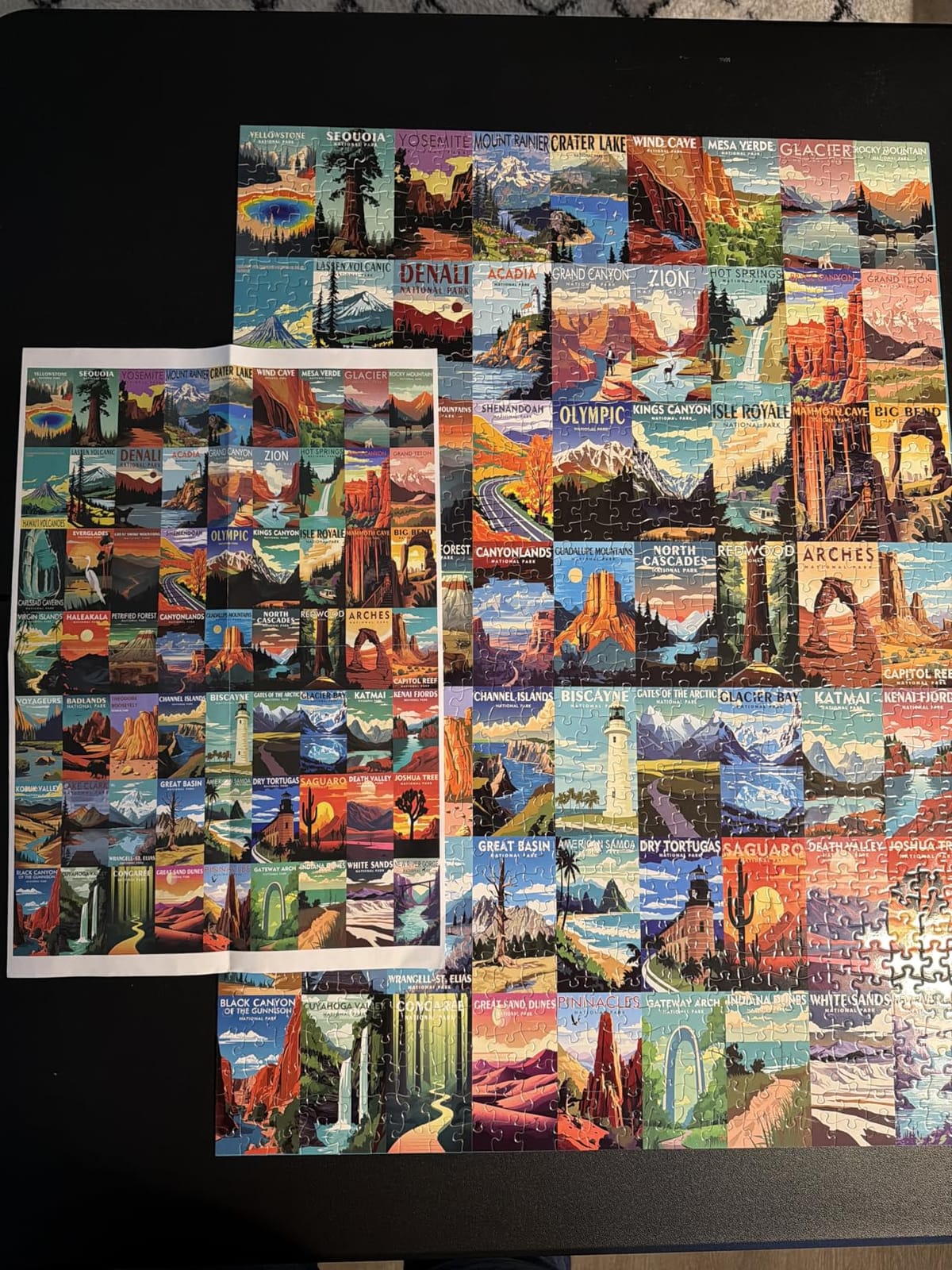 National Parks Puzzle for Adults 1000 Pieces,Travel Poster Landscape Puzzle Including Zion Yellowstone Yosemite, Nature Jigsaw Puzzles Scenery Mountain Scene customer photo 1