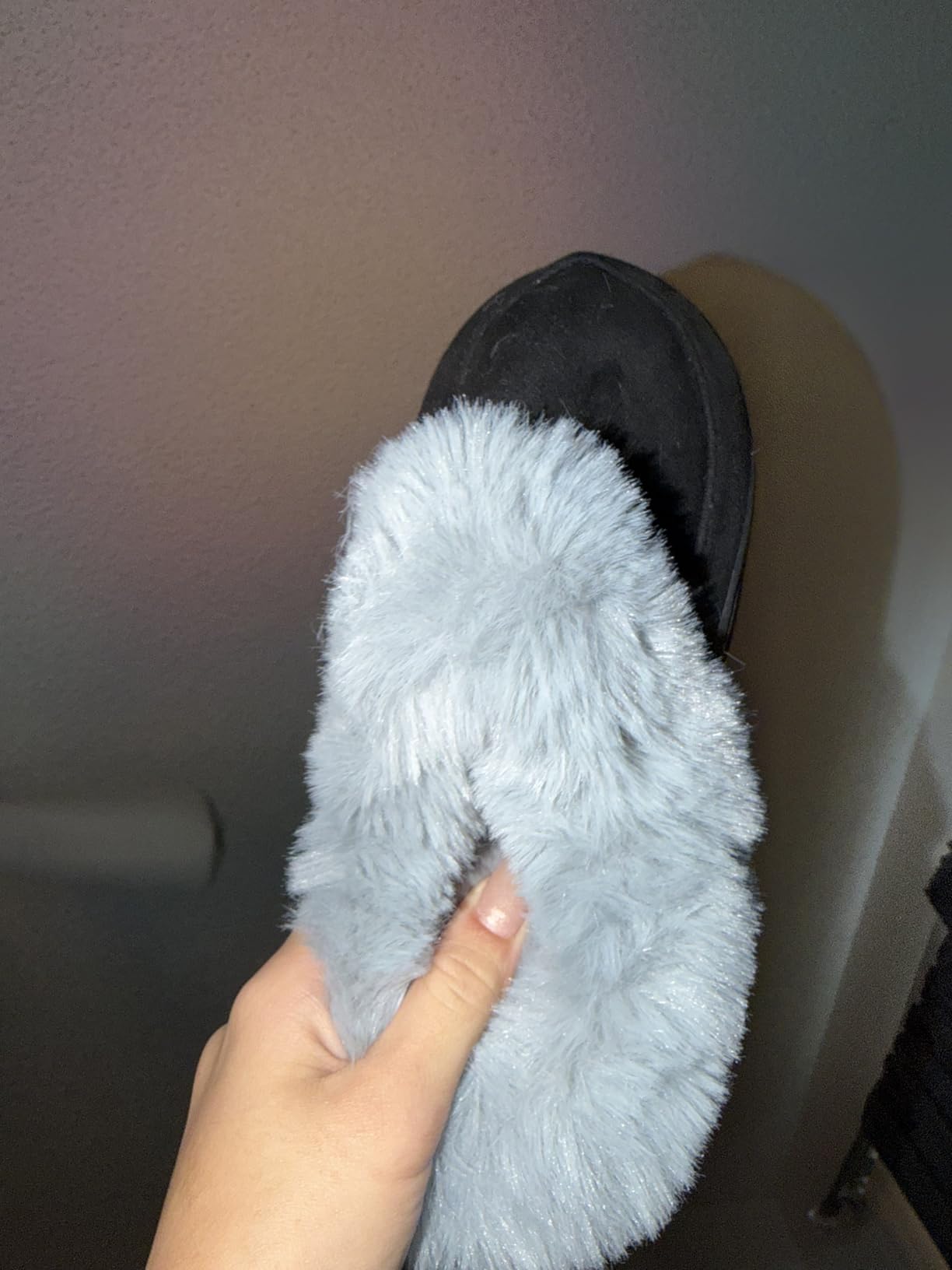NineCiFun Women's and Men's Memory Foam House Slippers, Faux Fur Lined Indoor Fuzzy Slippers with No-slip Sole, Slip on Suede Home Shoes, Warm Winter Gift for Women & Men customer photo 2