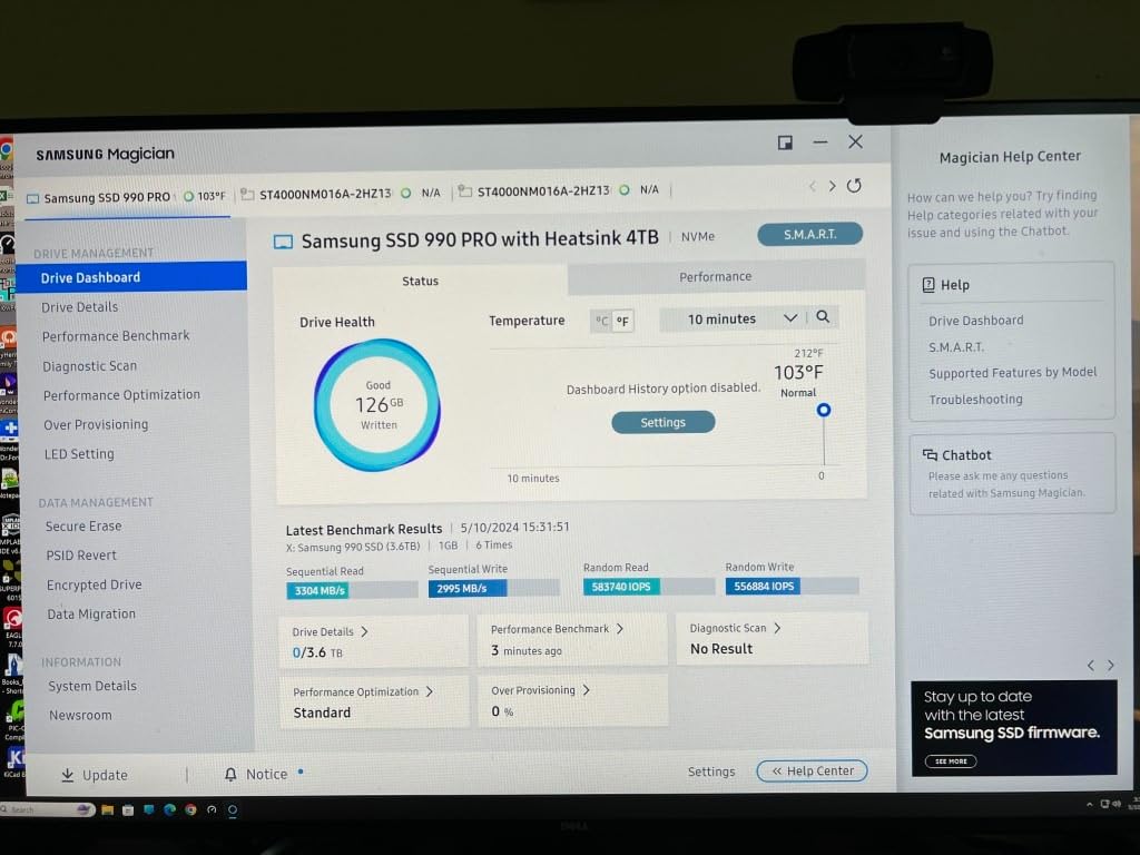 Samsung 990 PRO w/ Heatsink SSD 2TB, PCIe Gen4 M.2 2280, Seq. Read Speeds Up To 7,450MB/s (MZ-V9P2T0CW) customer photo 1