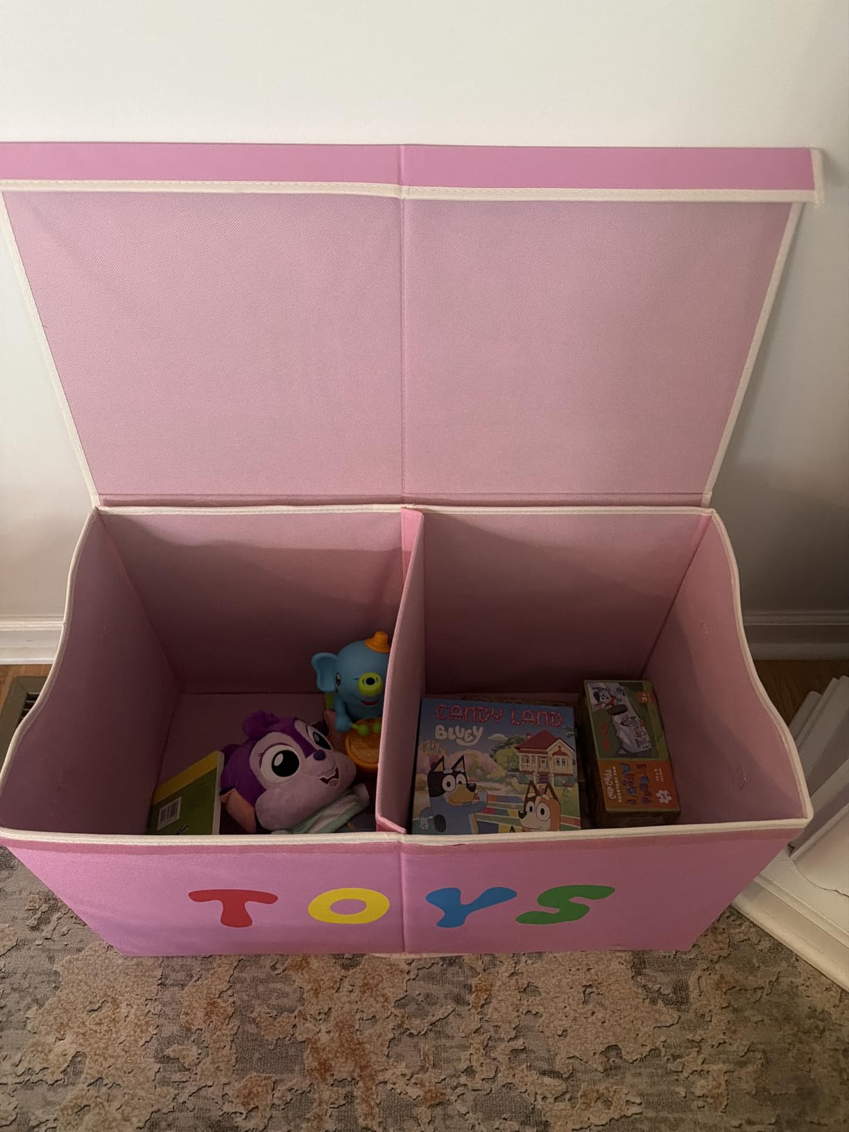 YOLOXO Toy Box Chest, Collapsible Sturdy Storage Bins with Lids, Extra Large Kids Toy Storage Organizer Boxes Bins Baskets for Kids, Boys, Girls, Nursery Room, Playroom, Closet (BLACK) customer photo 1