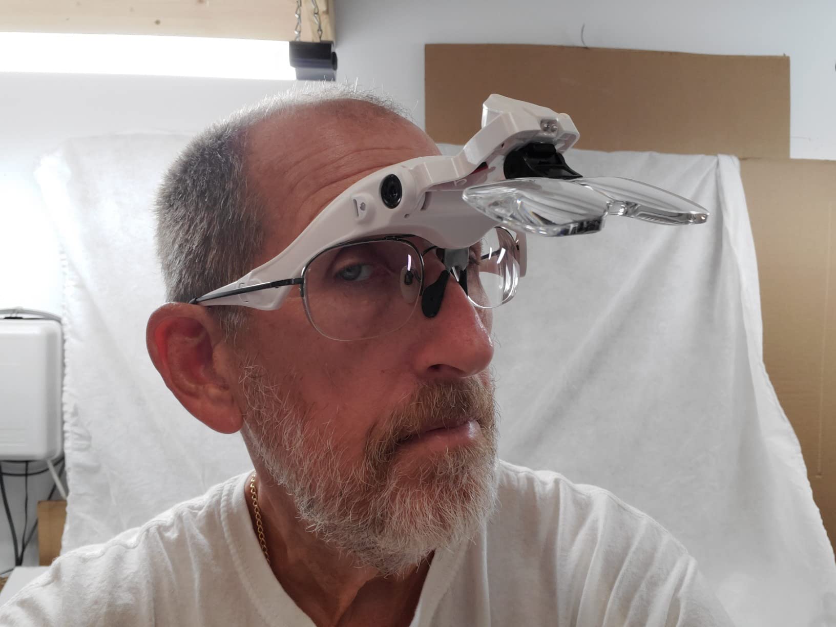 Hands Free Head Magnifying Glasses, Magnifier with Light, 1X, 2X, 3X, 5X, 6X, 8X, Ideal for Jewelry, Eyelash Extensions, Soldering, Craft, Cross Stitch customer photo 1