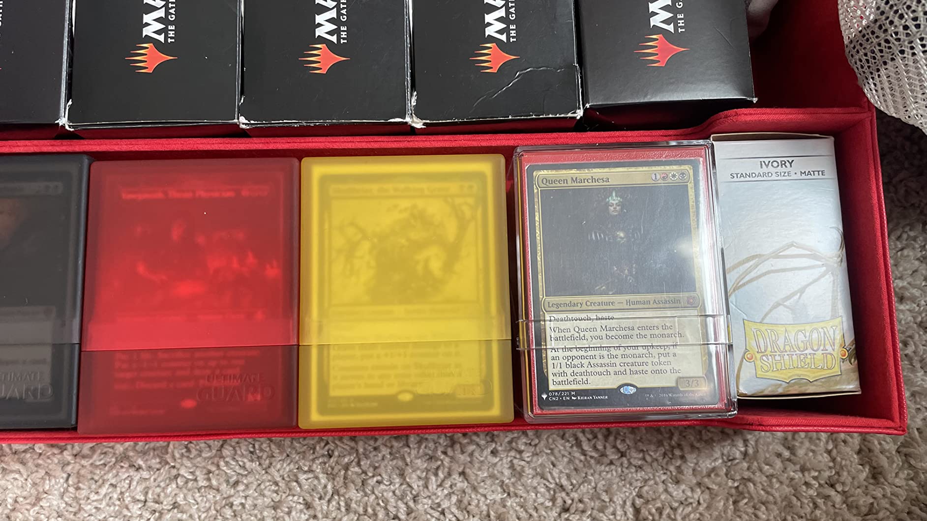 Card Deck Cases, 6 Pack Acrylic Commander Deck Box Holding 100+ Sleeved Cards with 6 Dividers, Clear Card Storage Box Fit for MTG, TCG, Sports Cards customer photo 2