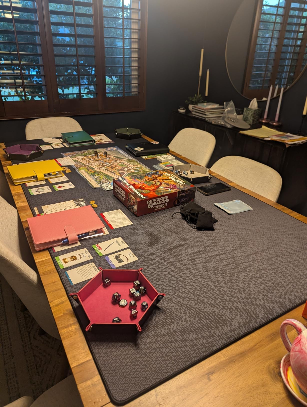 Board Game Mat 36 x 48 Inches, Table Cover for Mahjong, Poker, Playing Cards, Tile Games, Dominoes, and RPG - Neoprene Gaming Playmat (Black, 36 x 48 Inches) customer photo 2