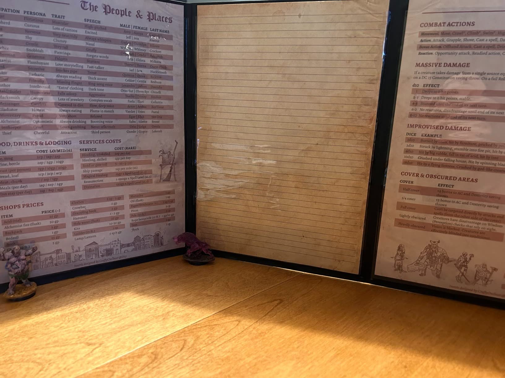 DND DM Screen 5e - D&D Dungeon Master Screen 3D Faux Leather with Customizable Inserts - Dungeons & Dragons GM / Game Master Accessories Gift for Man or Woman. Hide Dice Rolls, Maps & Books (Bronze) customer photo 1