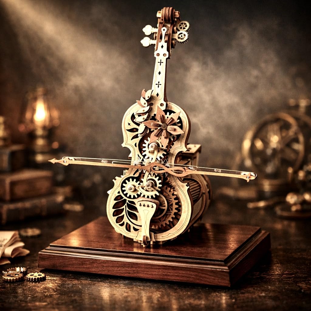ROKR 3D Wooden Puzzles for Adults,Wooden Music Box Kits-Cello Wood Model Kits for Adults to Build,Stem Projects for Teens,Birthday Gifts Hobbies for Women Men customer photo 2