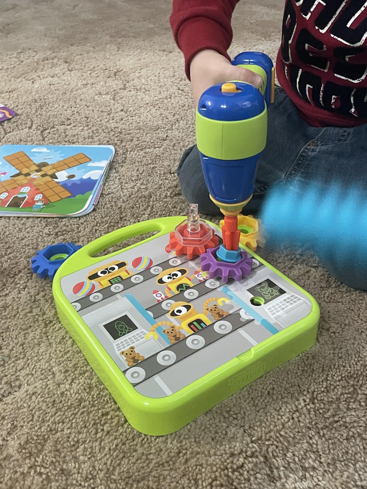 Educational Insights Design & Drill Gears Workshop - Kids Drill Set for Toddlers 3-5, Take Apart STEM Construction Toys for Kids, Toy Tool Set with Working Power Tools, Creative Engineering Sets customer photo 2